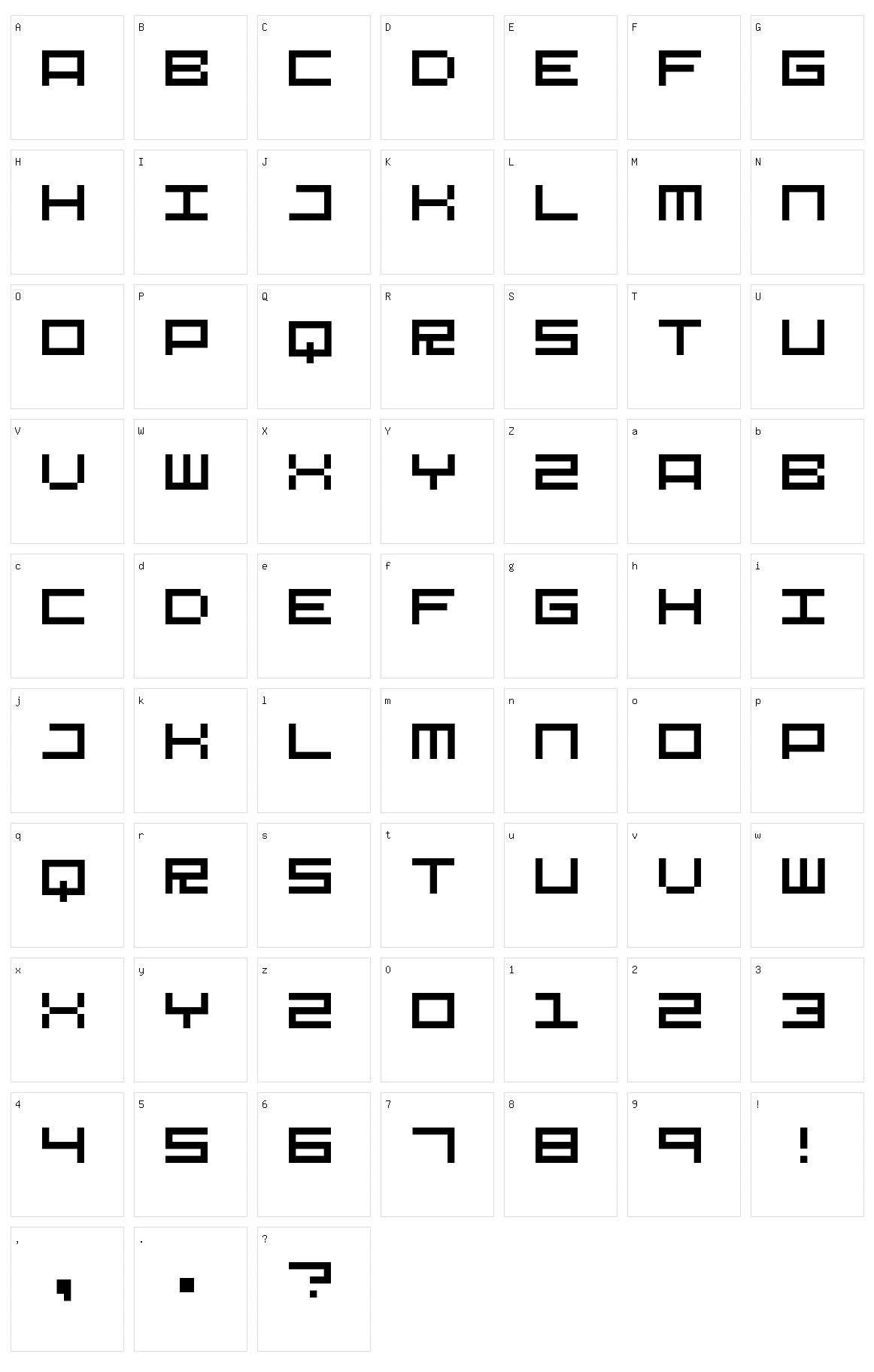 Megafont Character Set