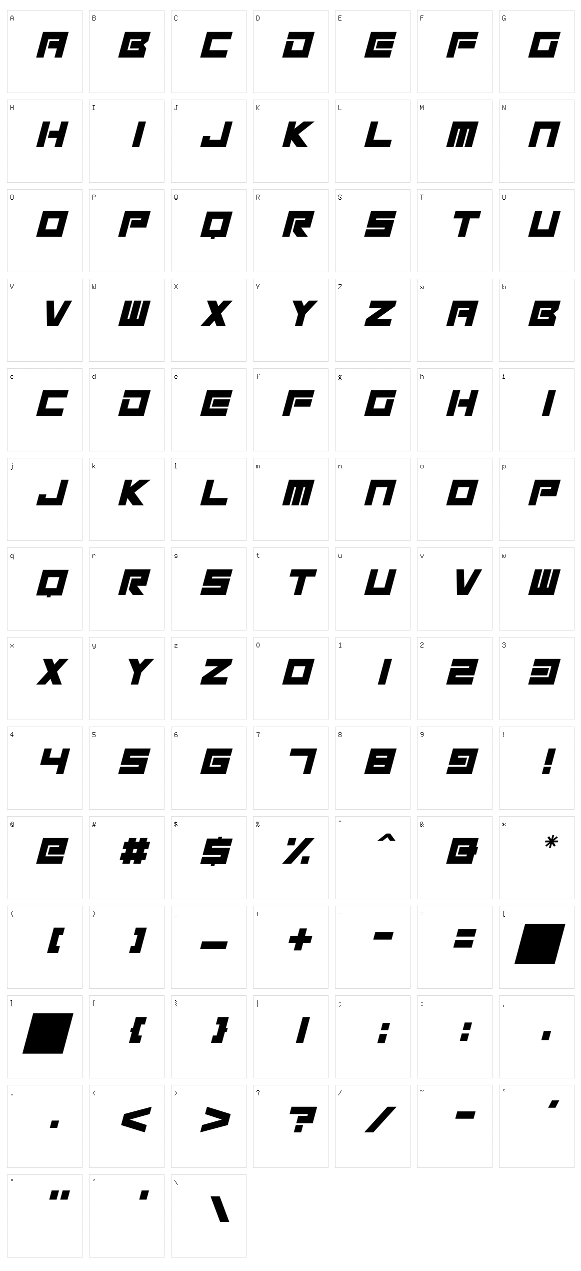 Megatech Character Set