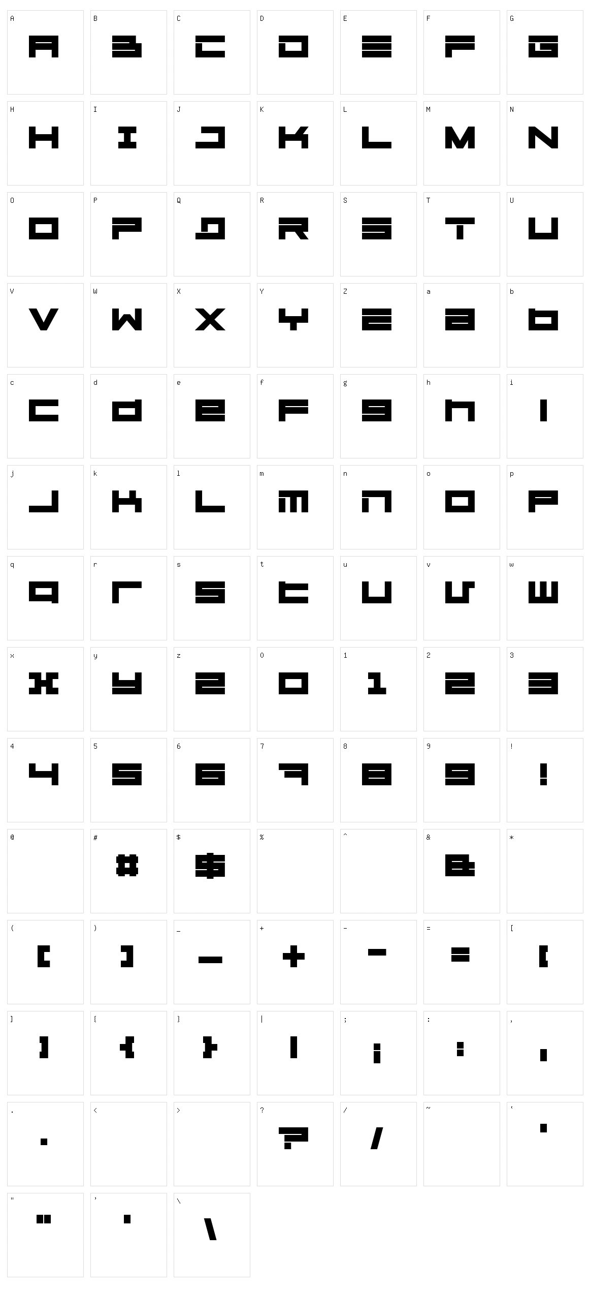 Megaton Character Set