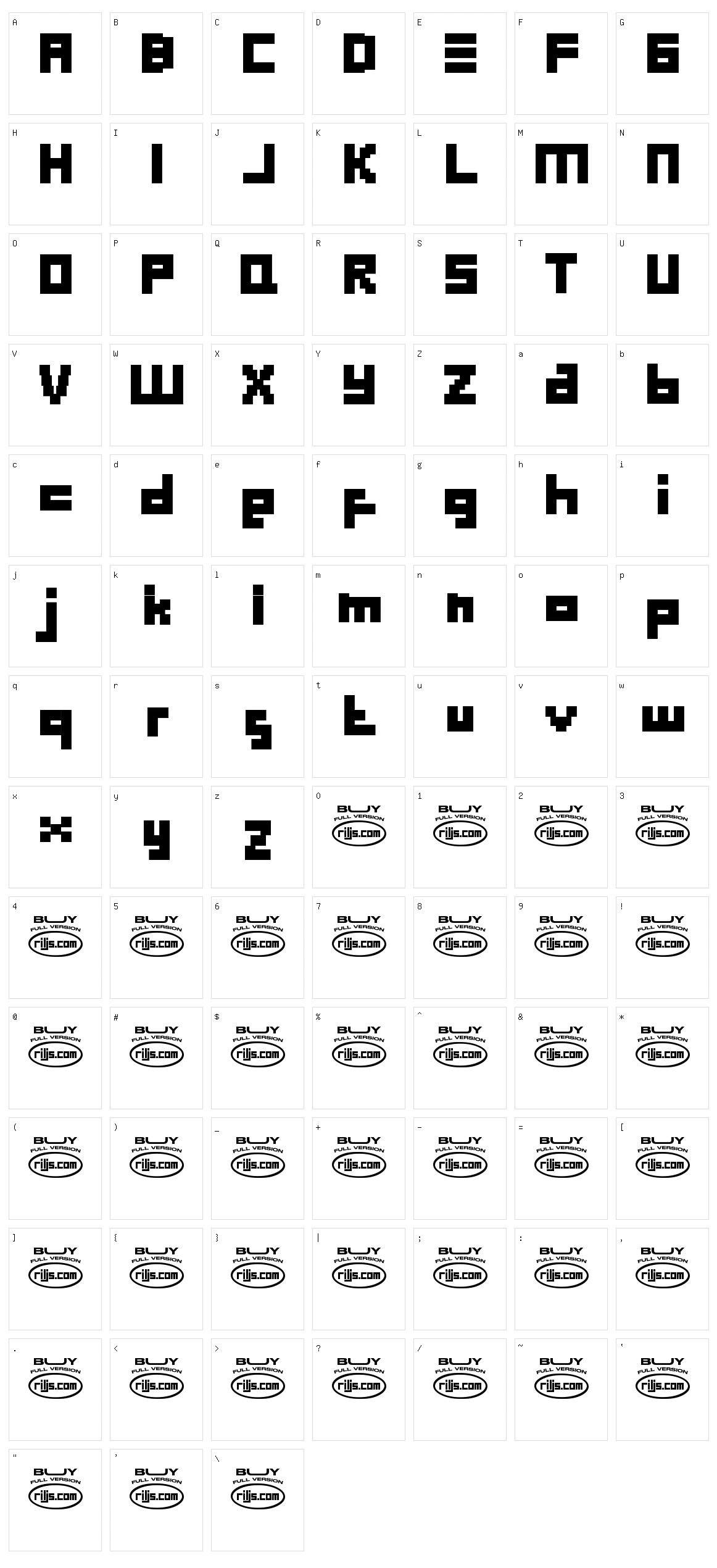 Meja Block Character Set