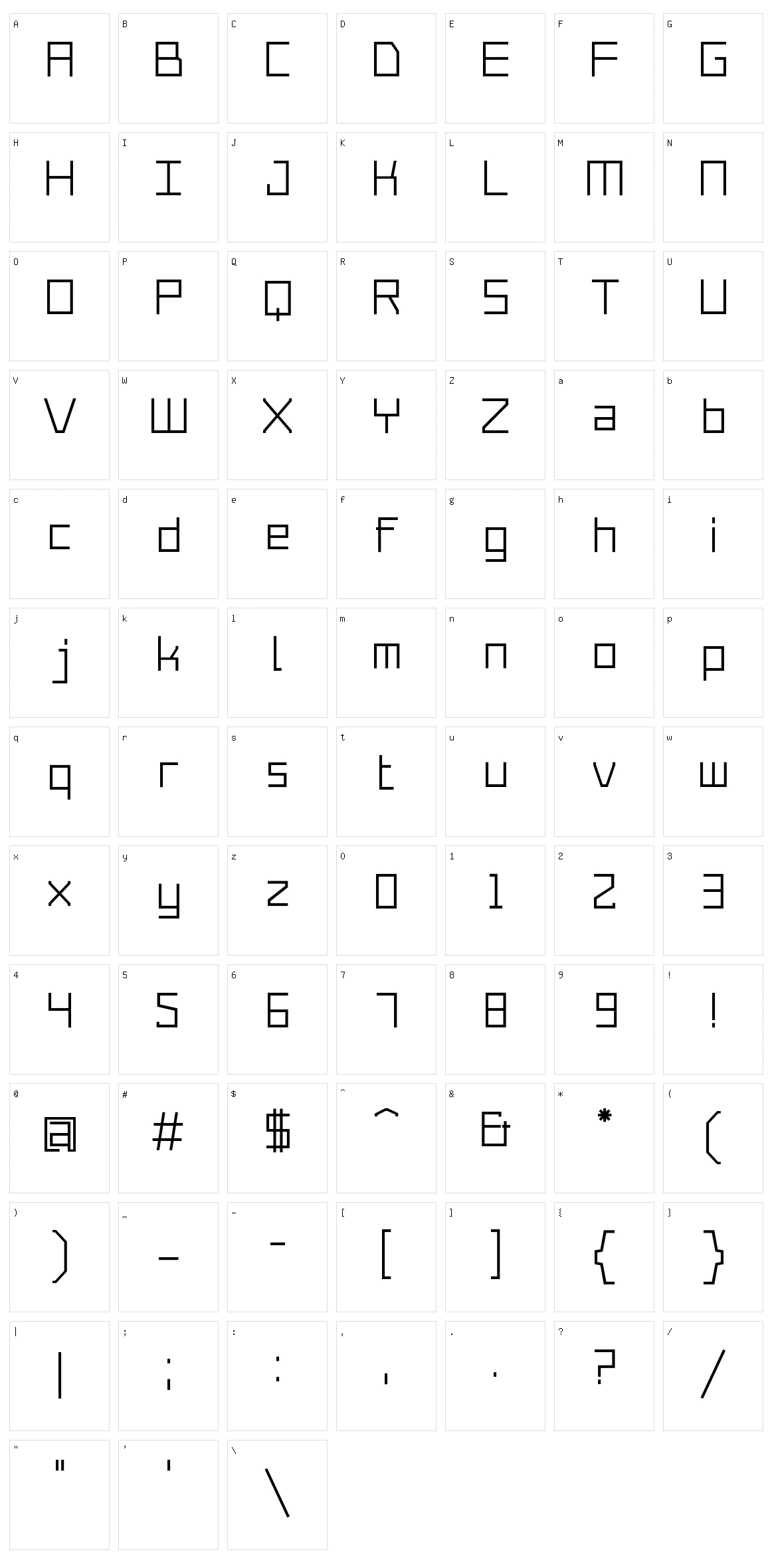 Merubot Character Set