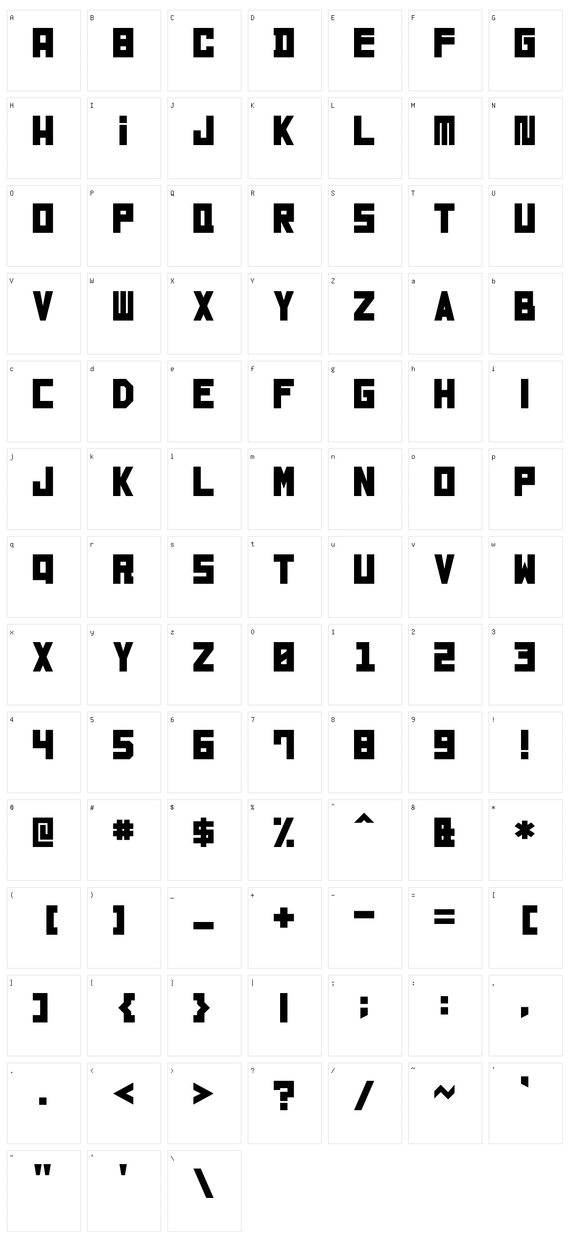 Metropolische Character Set