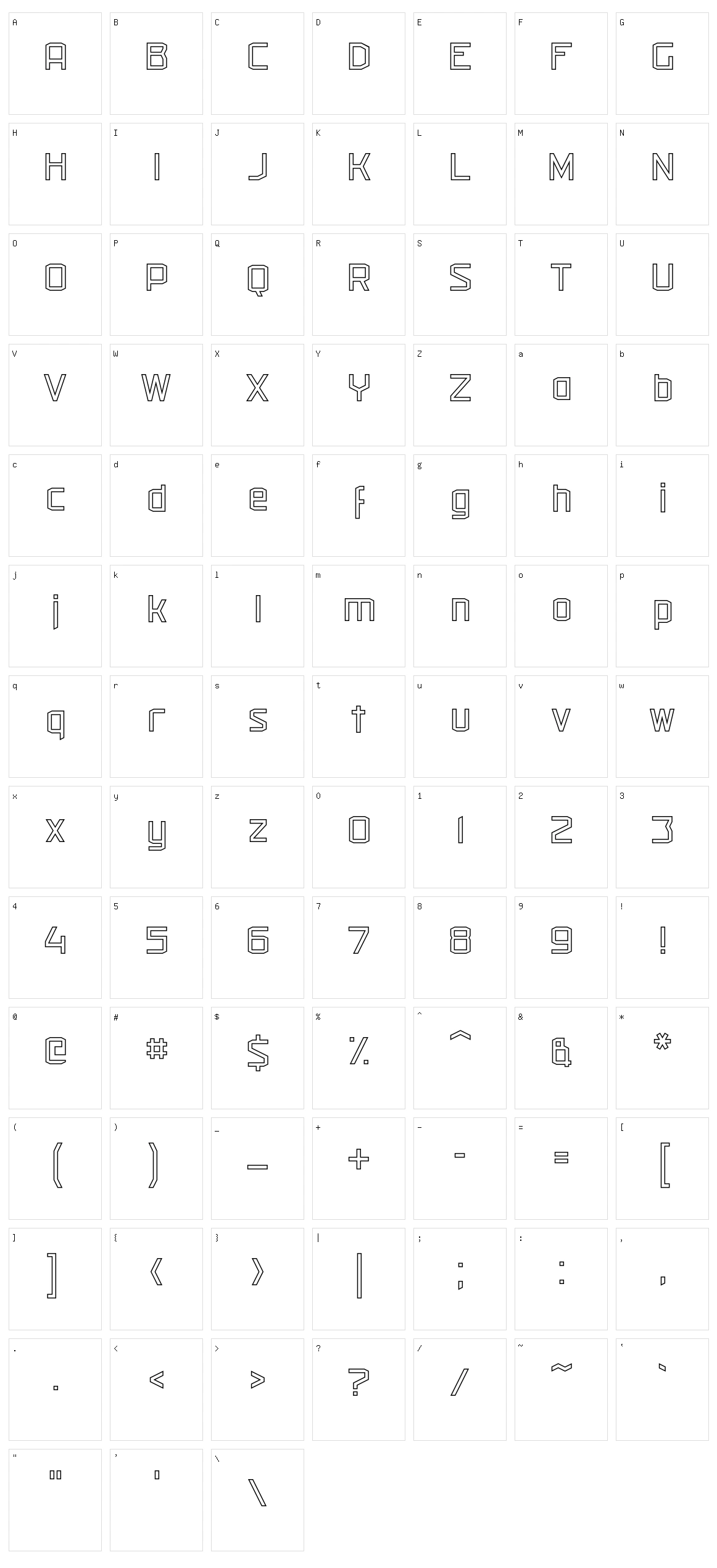 Militech Character Set