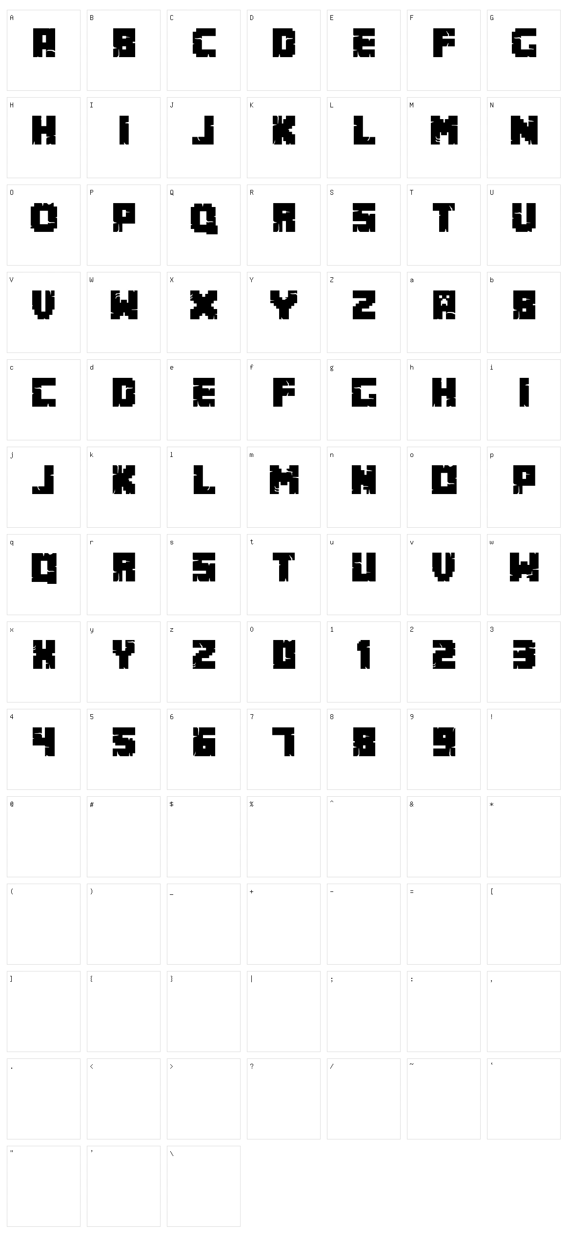 MineCrafter Character Set