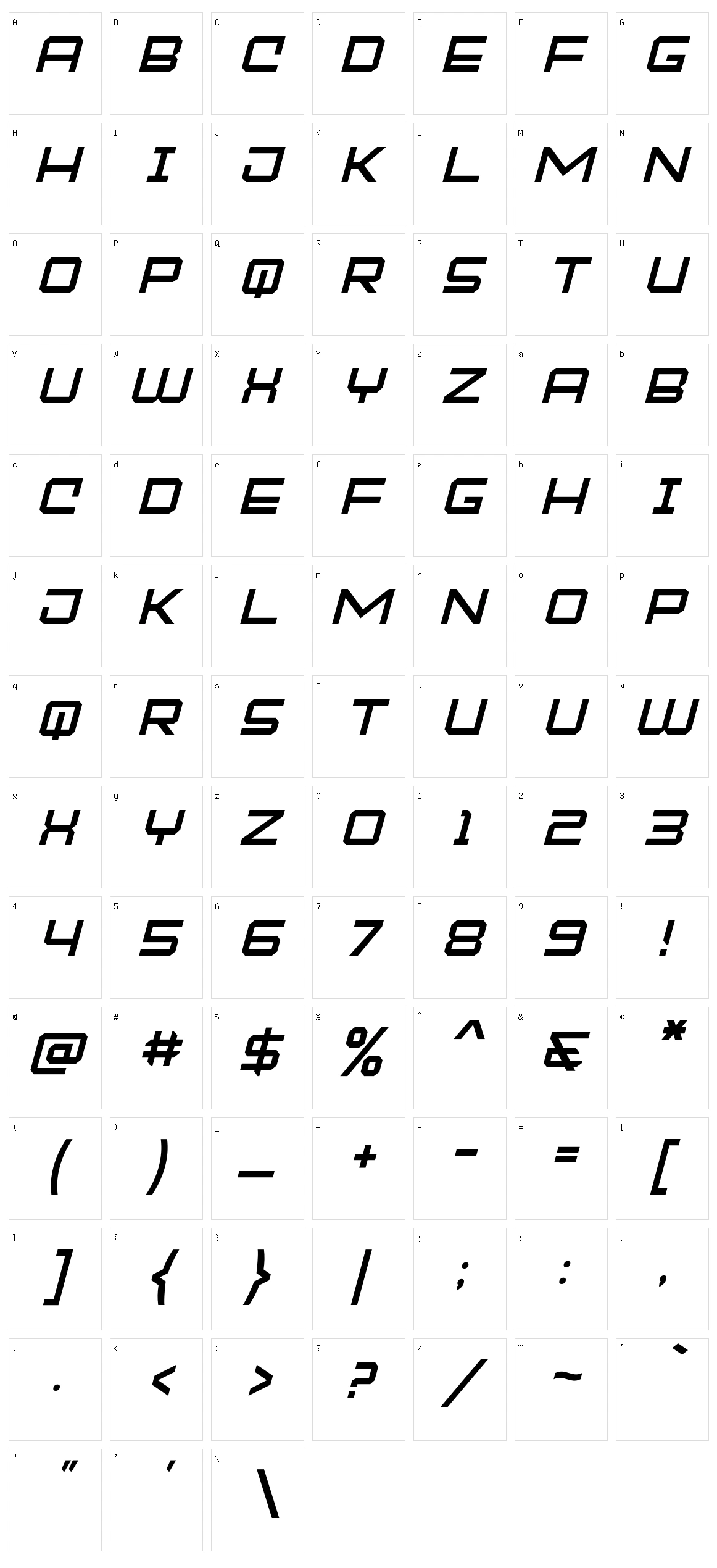 Mockejoe Character Set