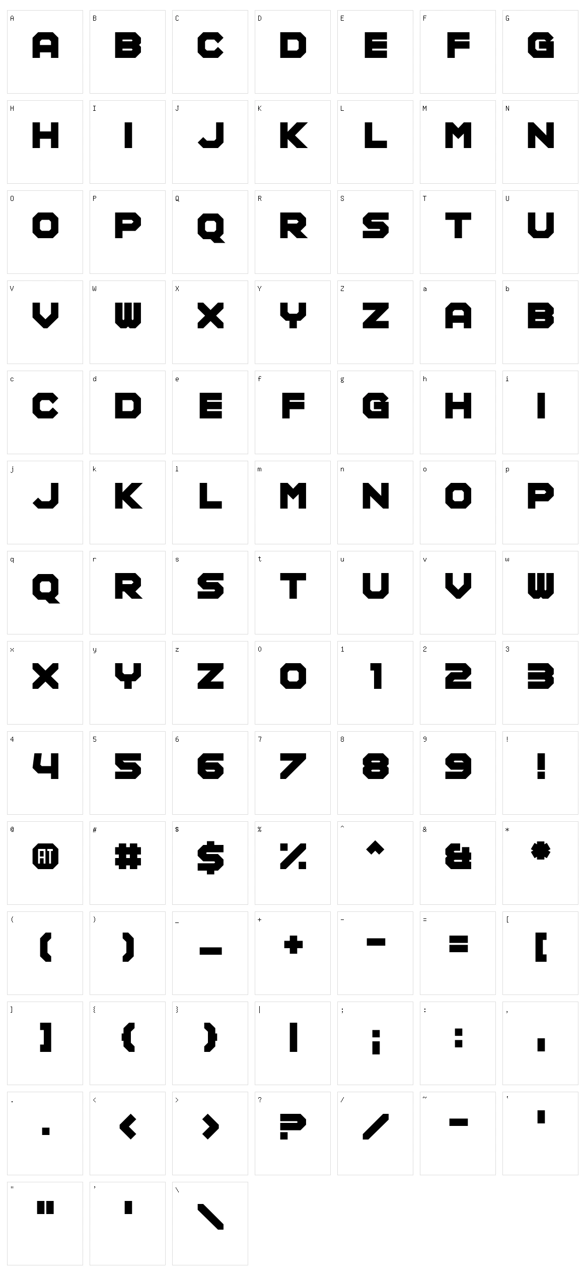 Modular Amplitude Character Set