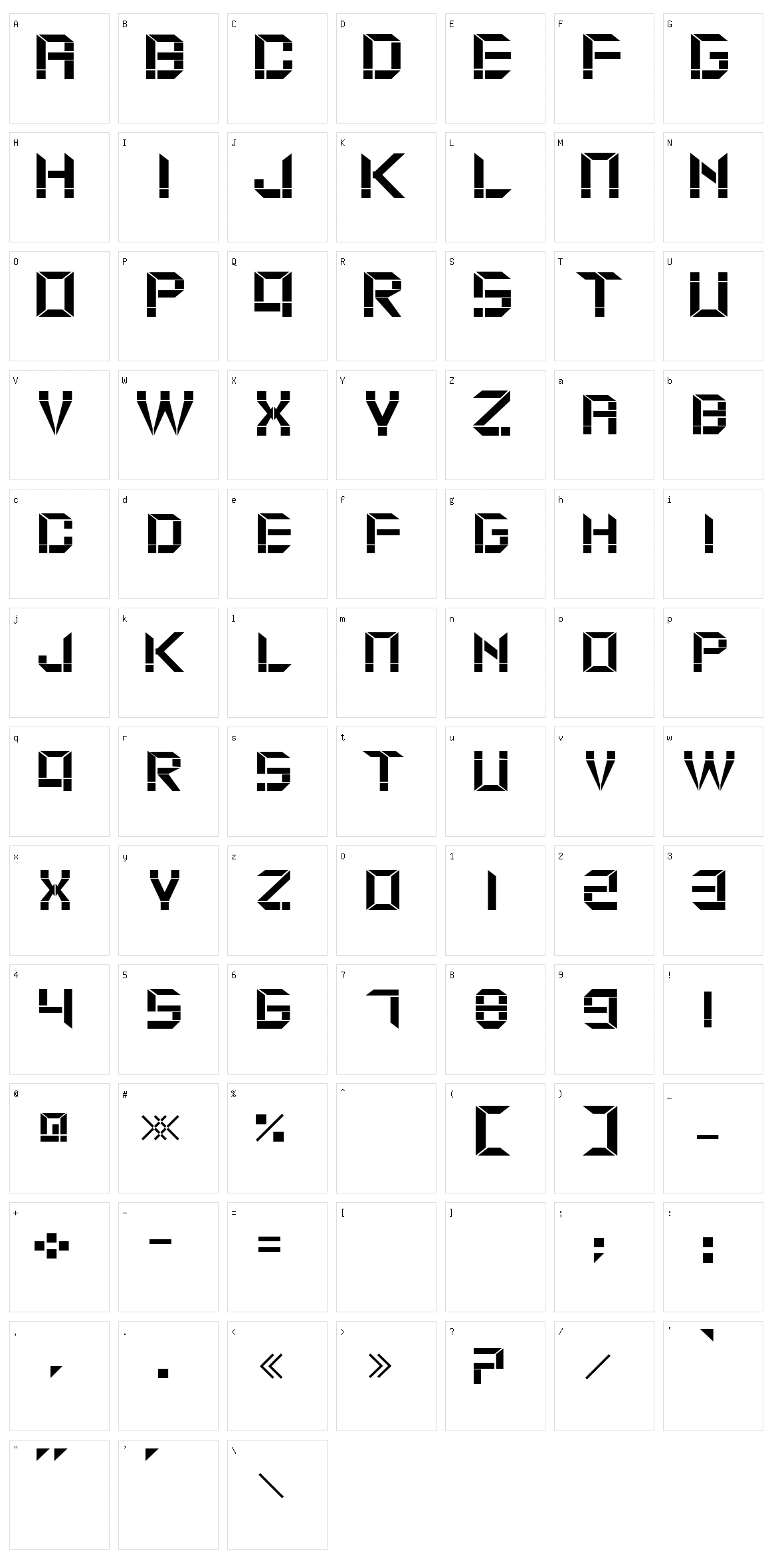 Moduldama Character Set