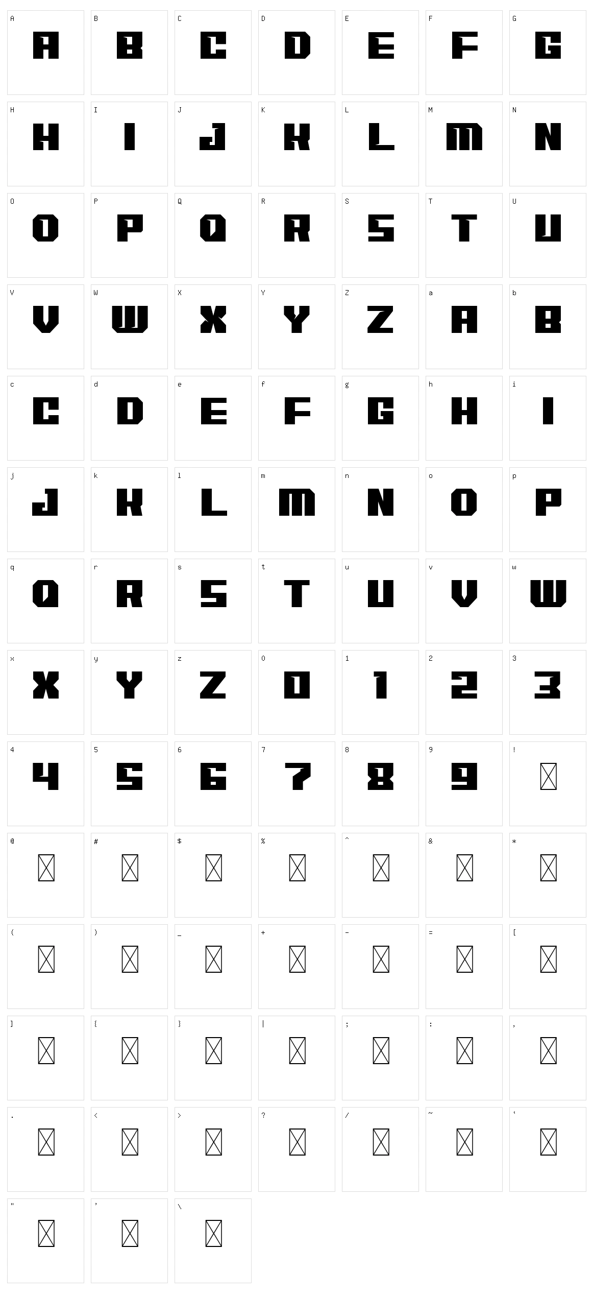 Monocoque Character Set