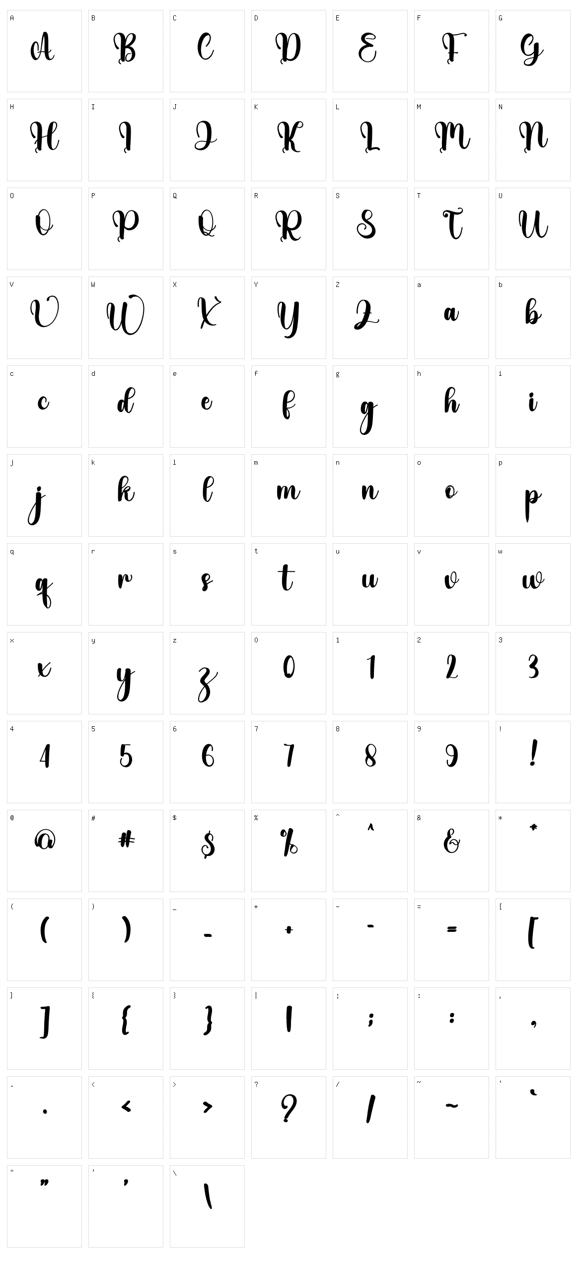 Elegant Character Set