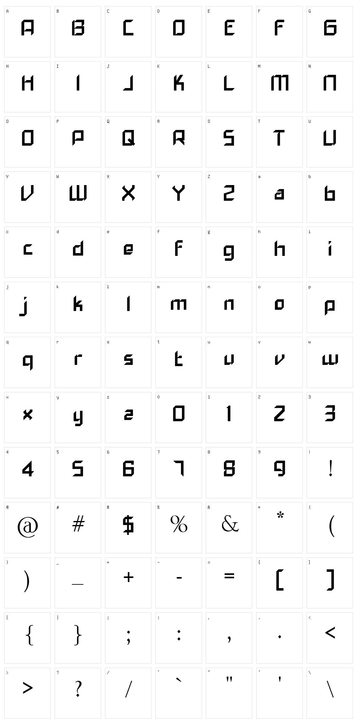 Narita Character Set