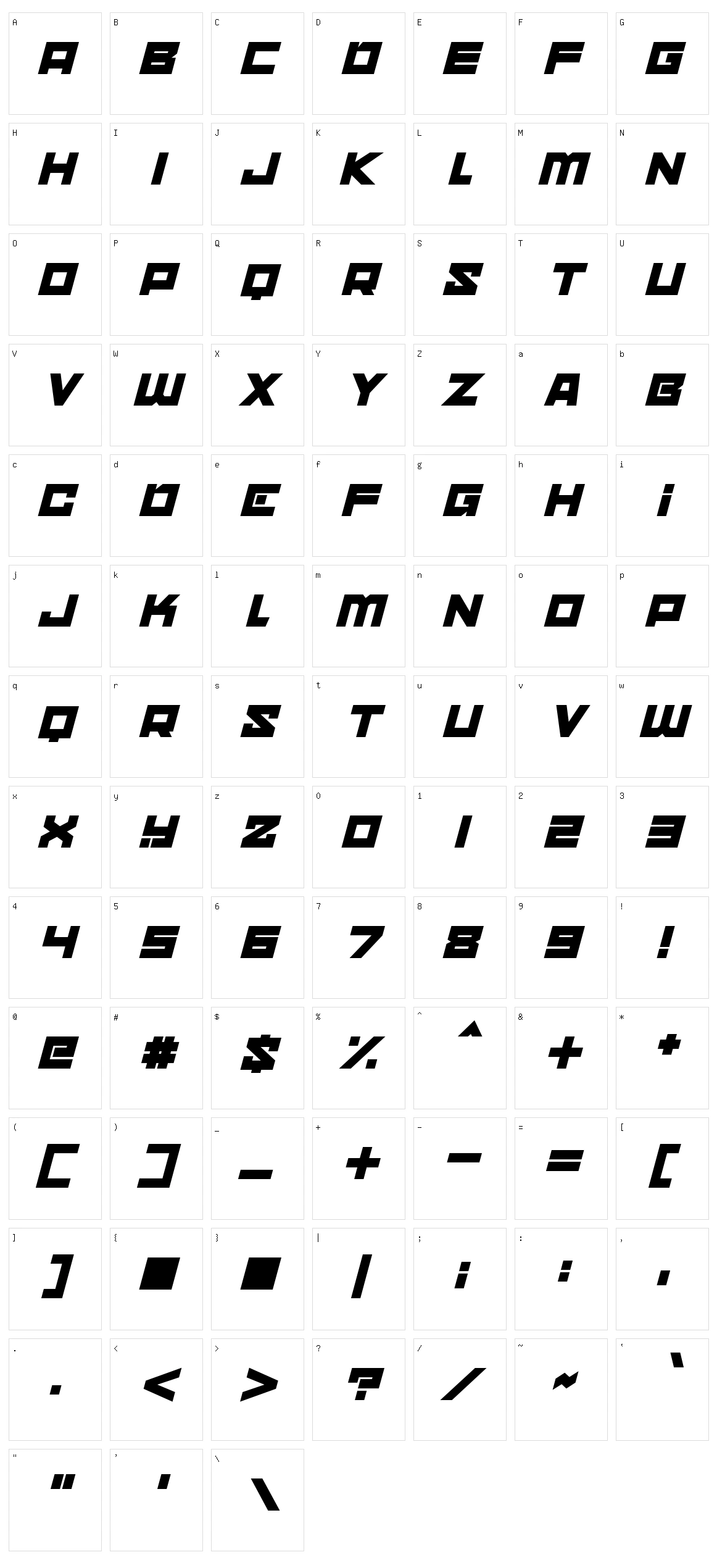 Nebulari Character Set