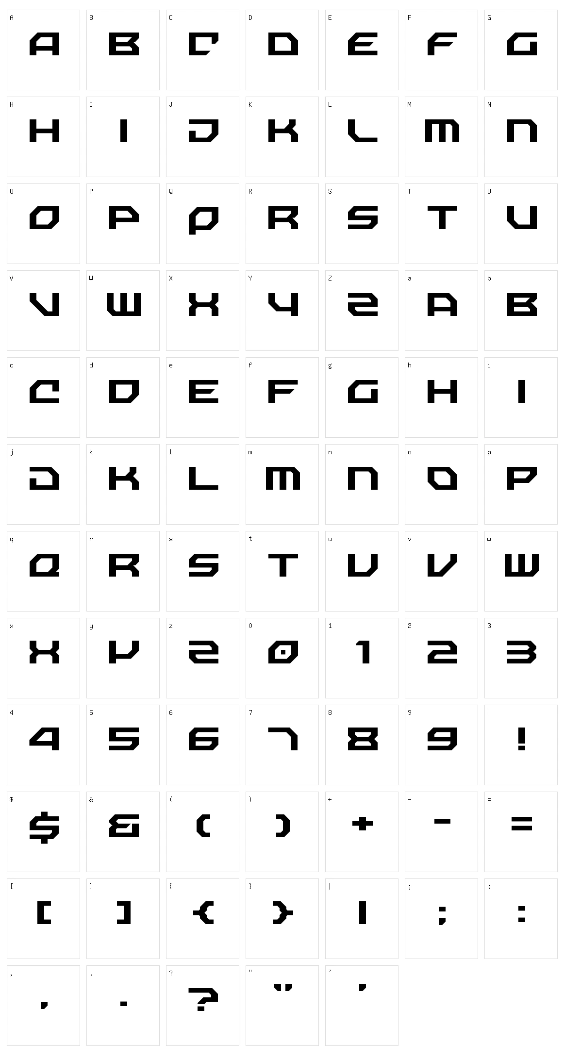 Nechao Sharp Character Set