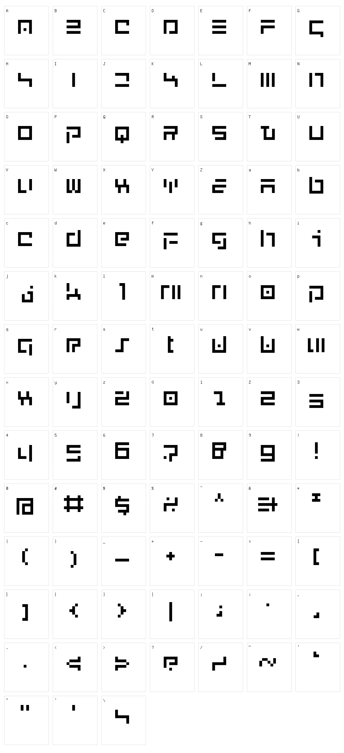 New English Character Set