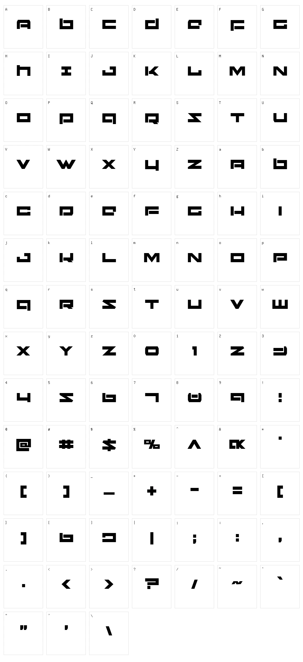 Ninjabot Character Set