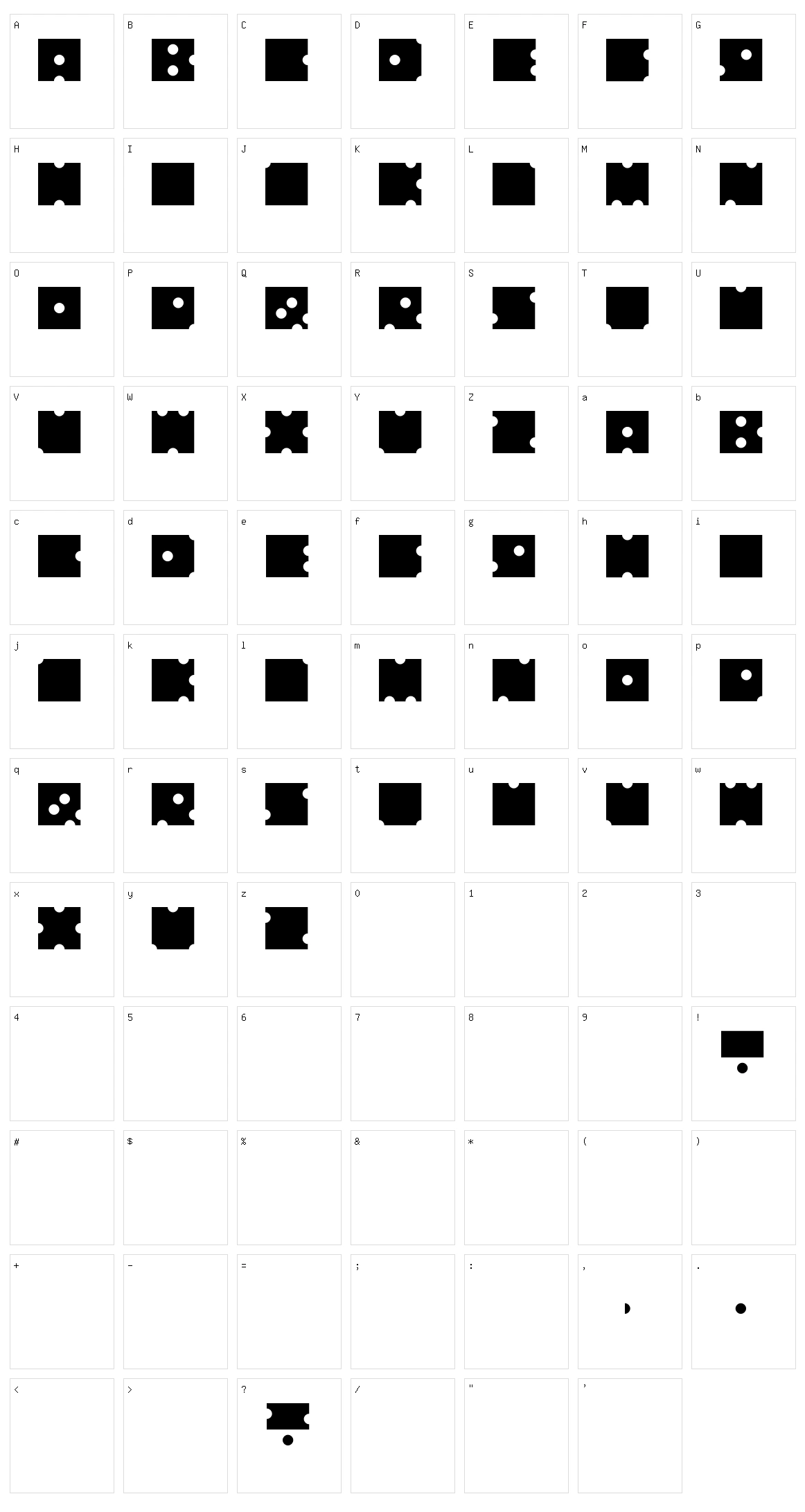 No Dice Character Set