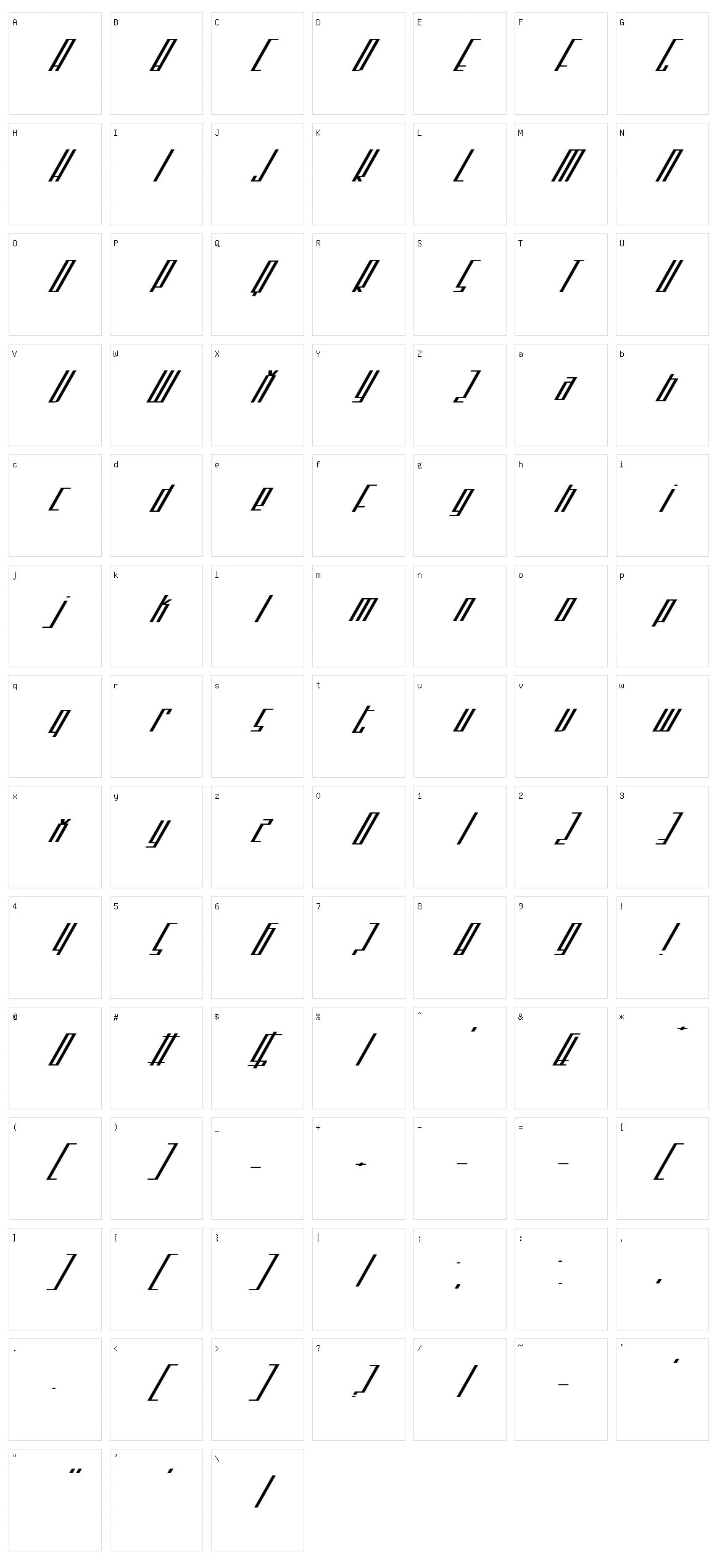 Noseblood Character Set