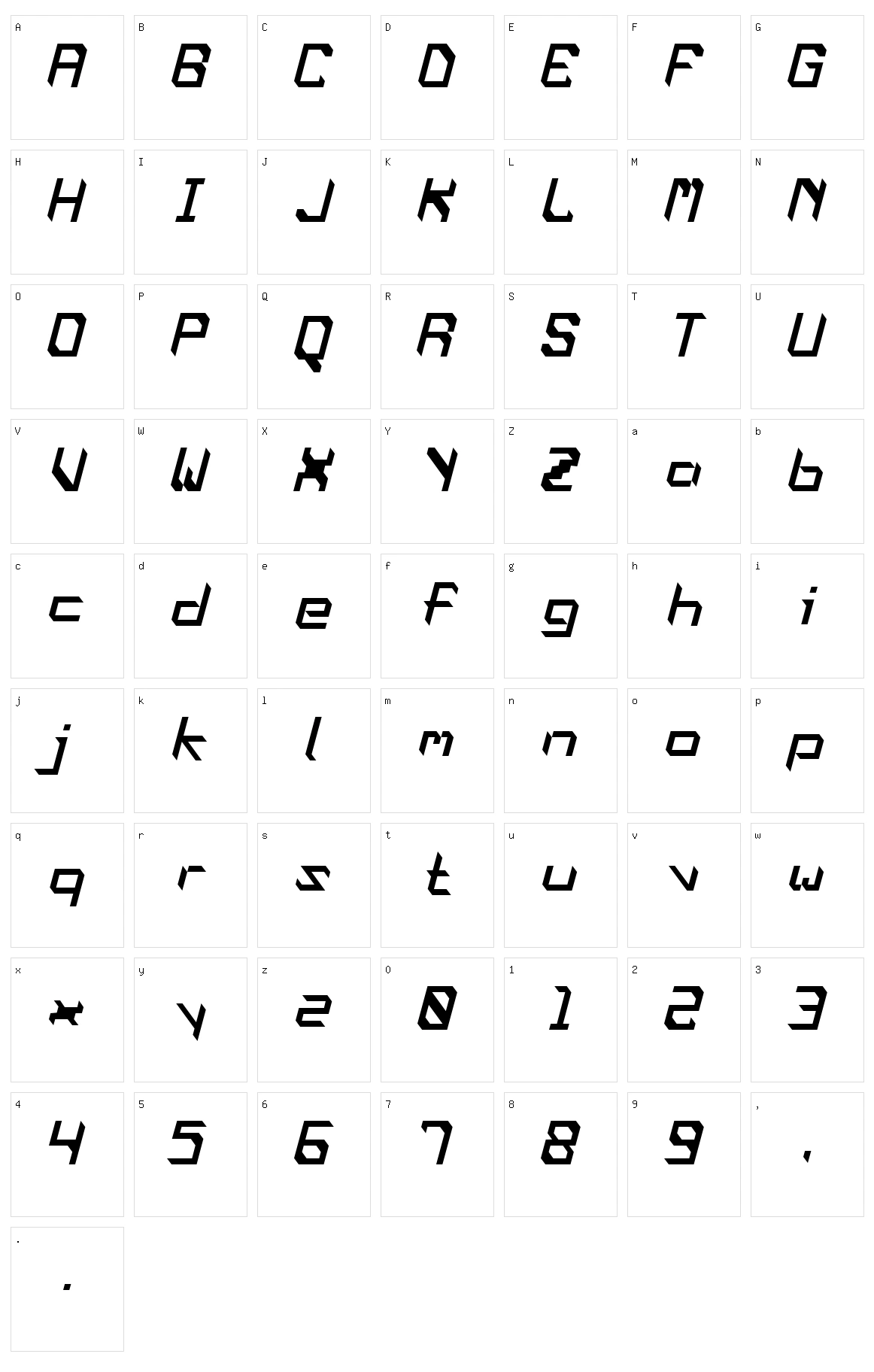 Oblaque Character Set