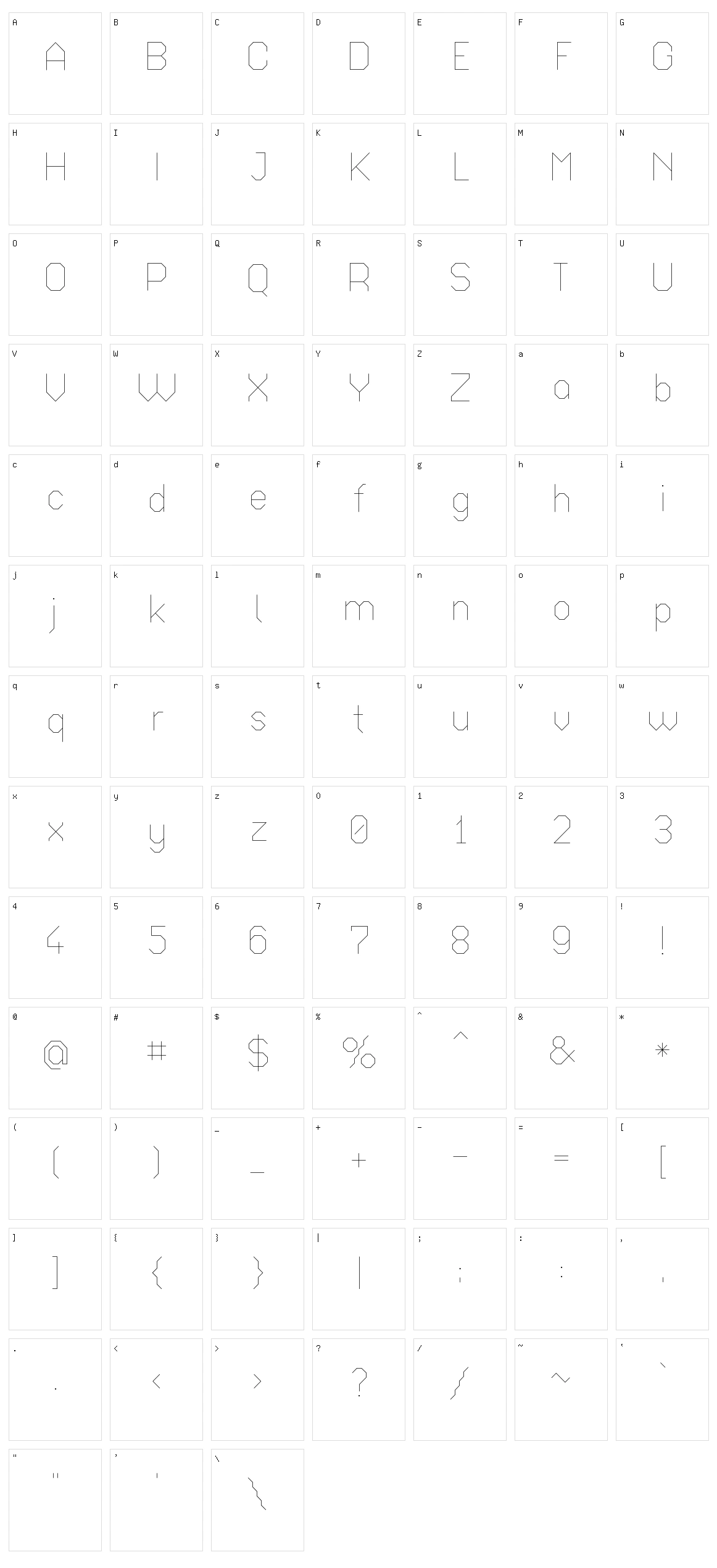 Octagonal Character Set