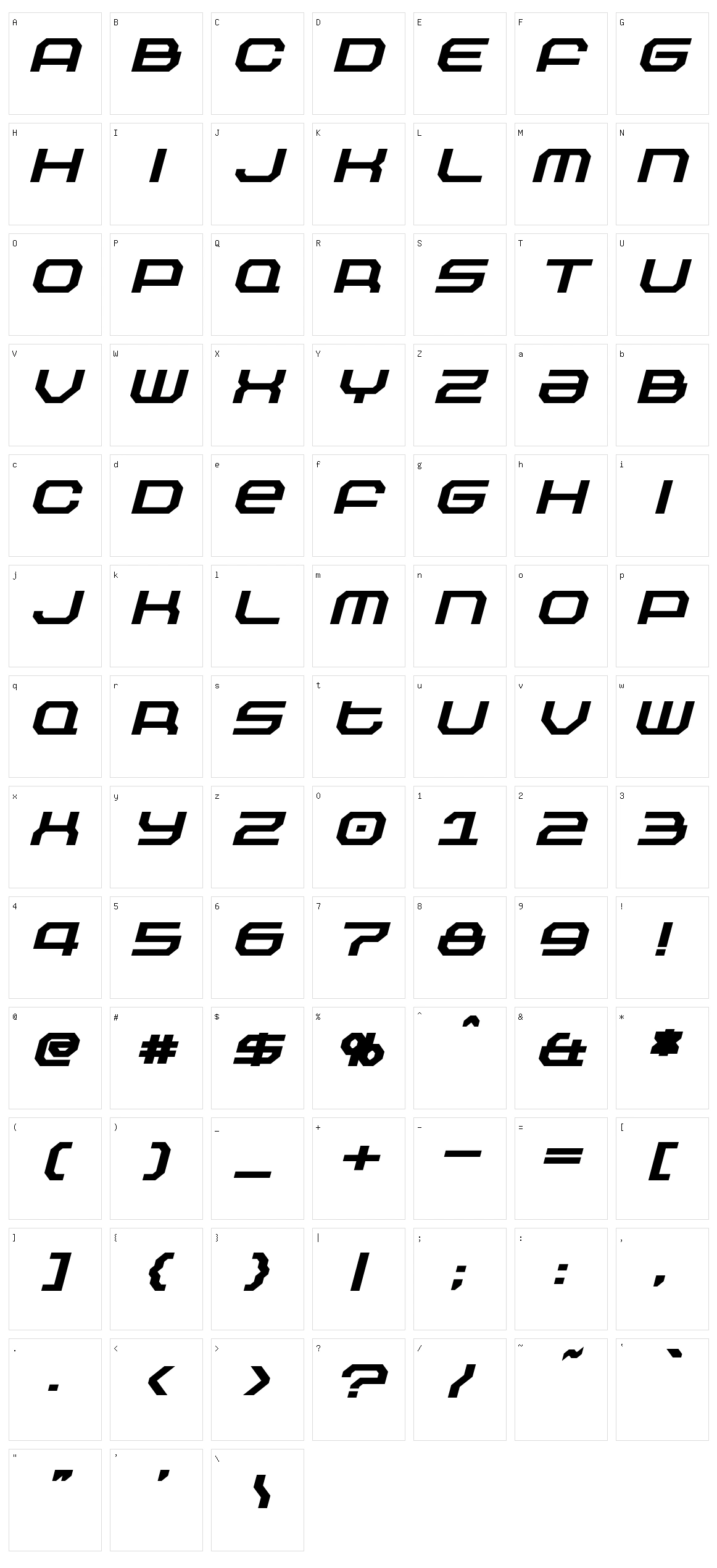 Outland Character Set