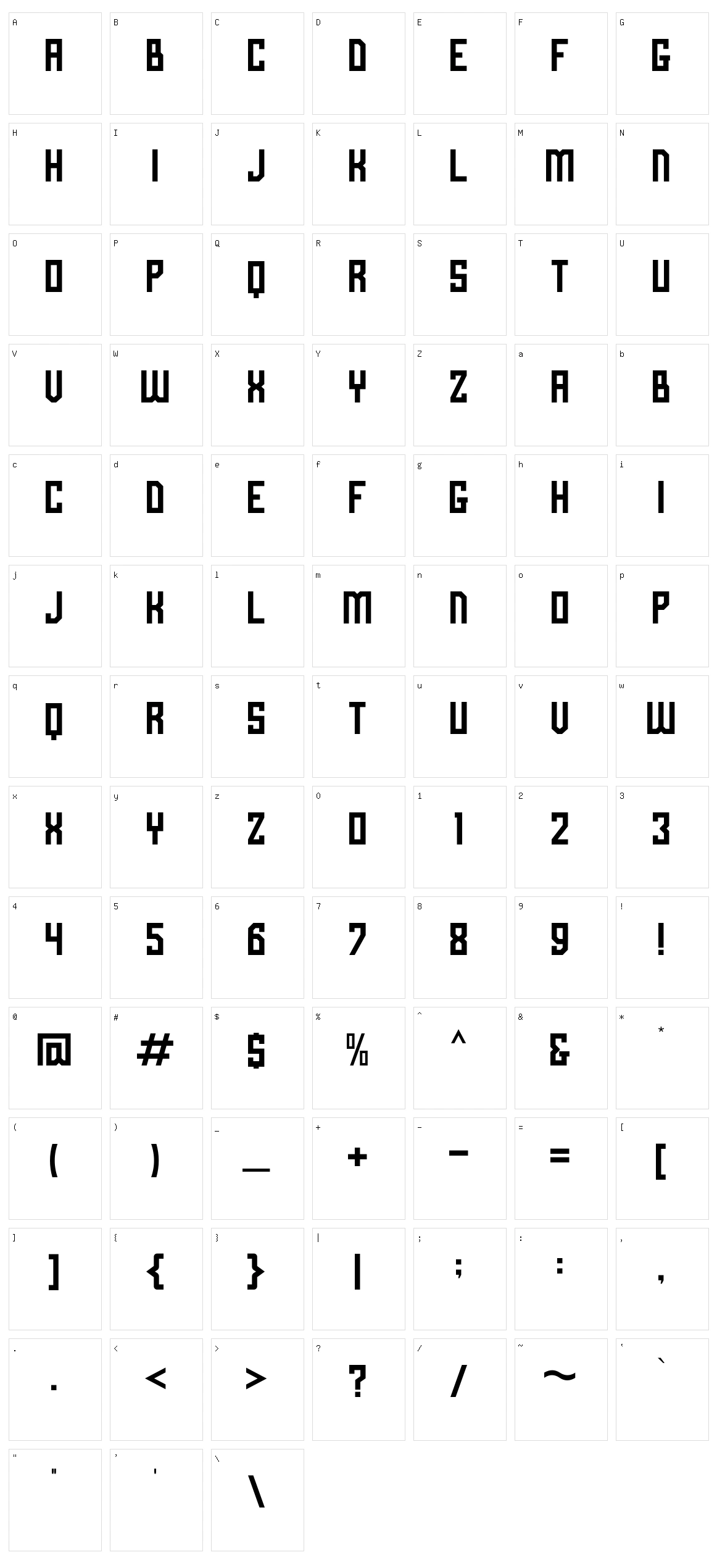 Over'Grid Character Set