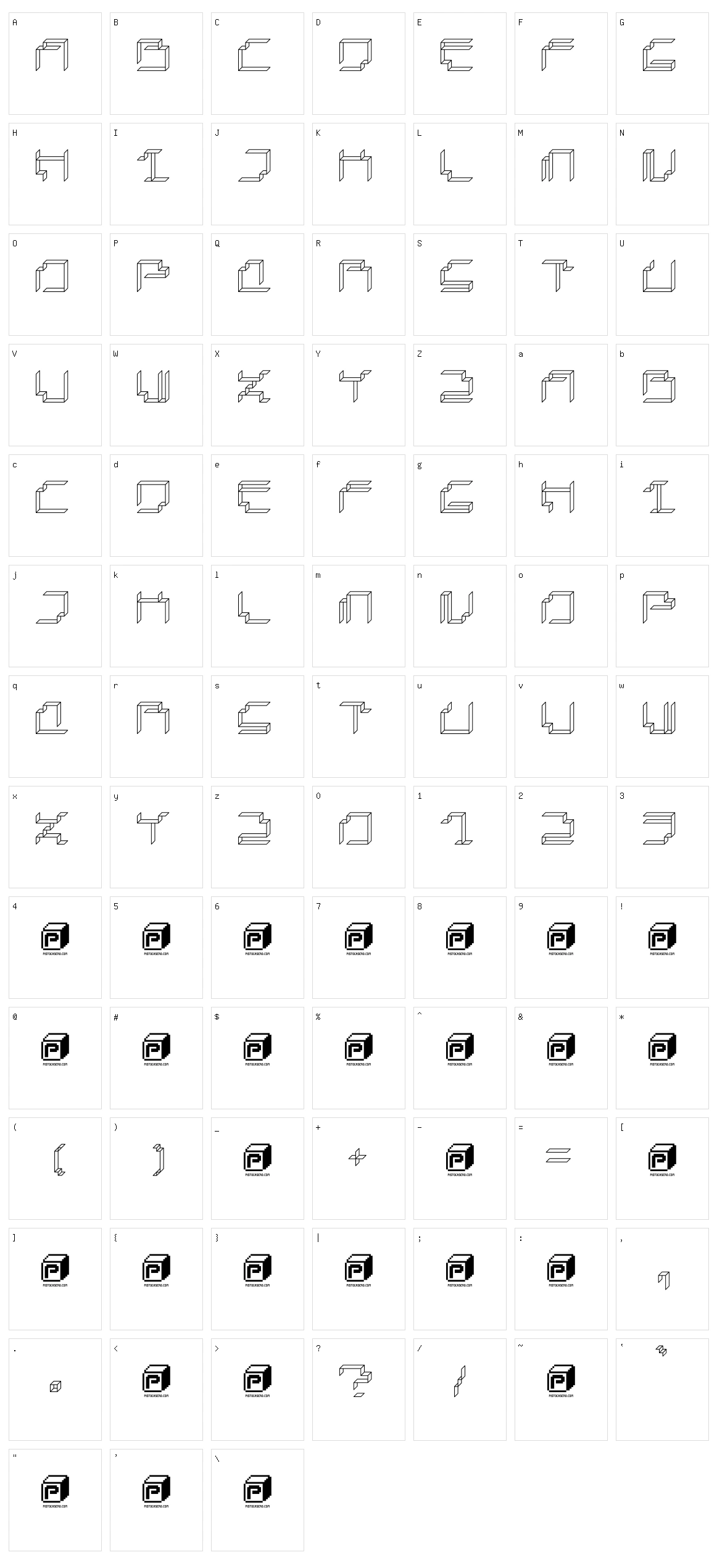 Paper Cube Character Set