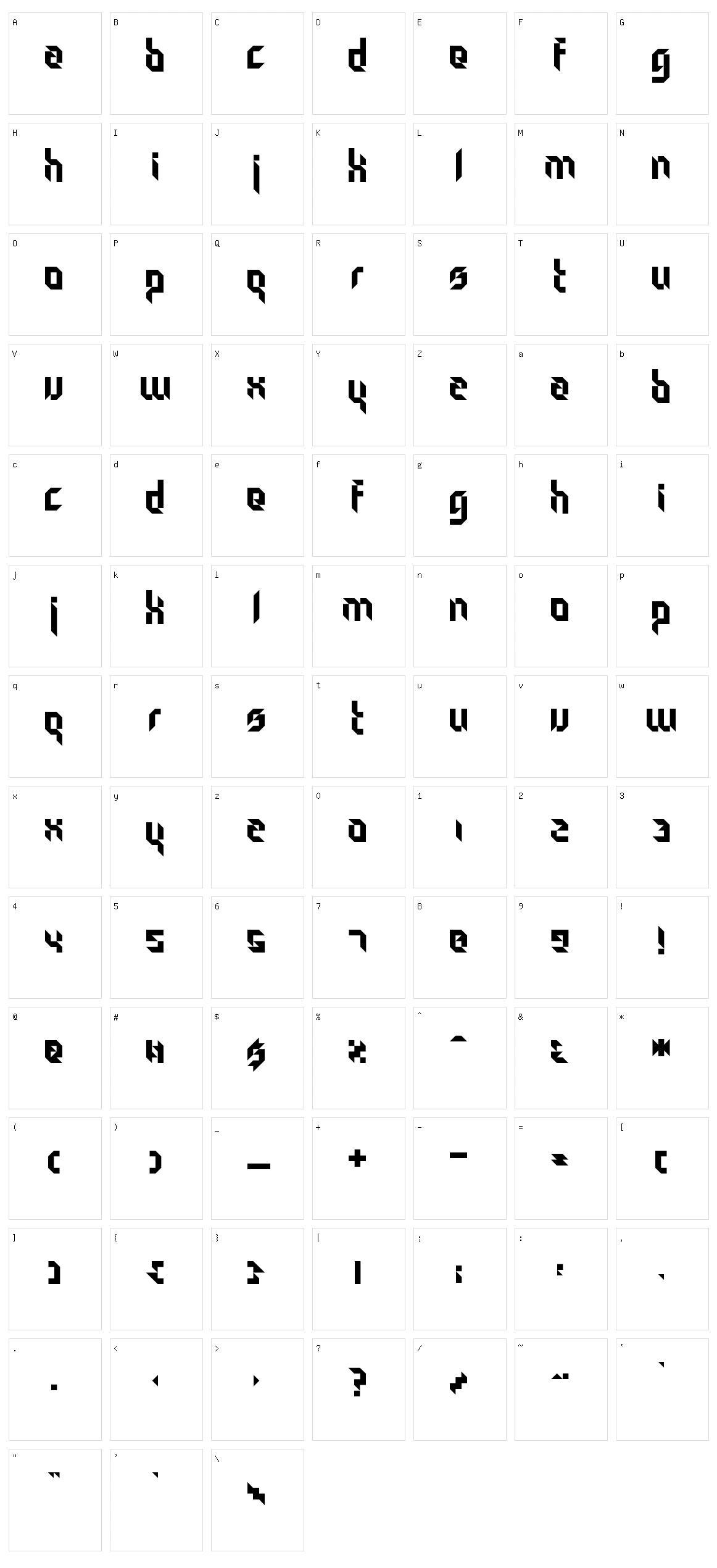 Particulator Character Set