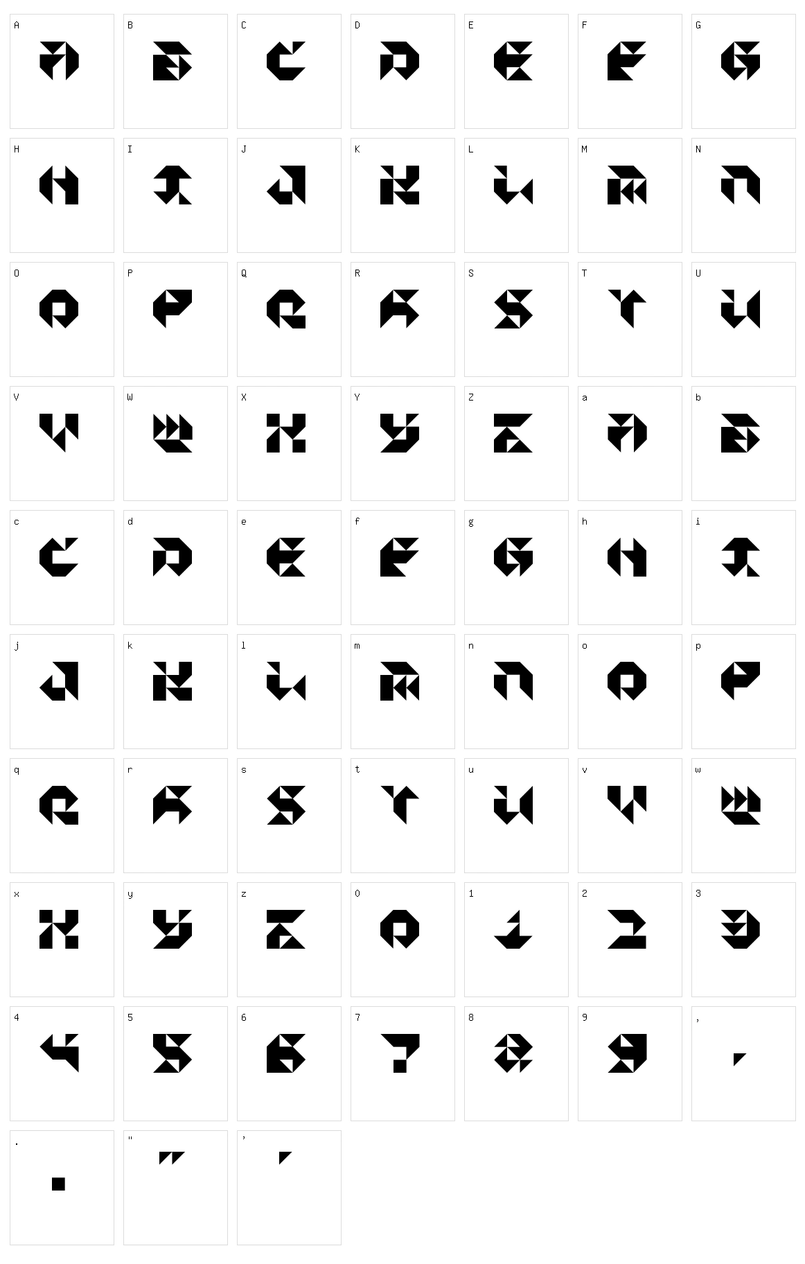 Particulator III Character Set