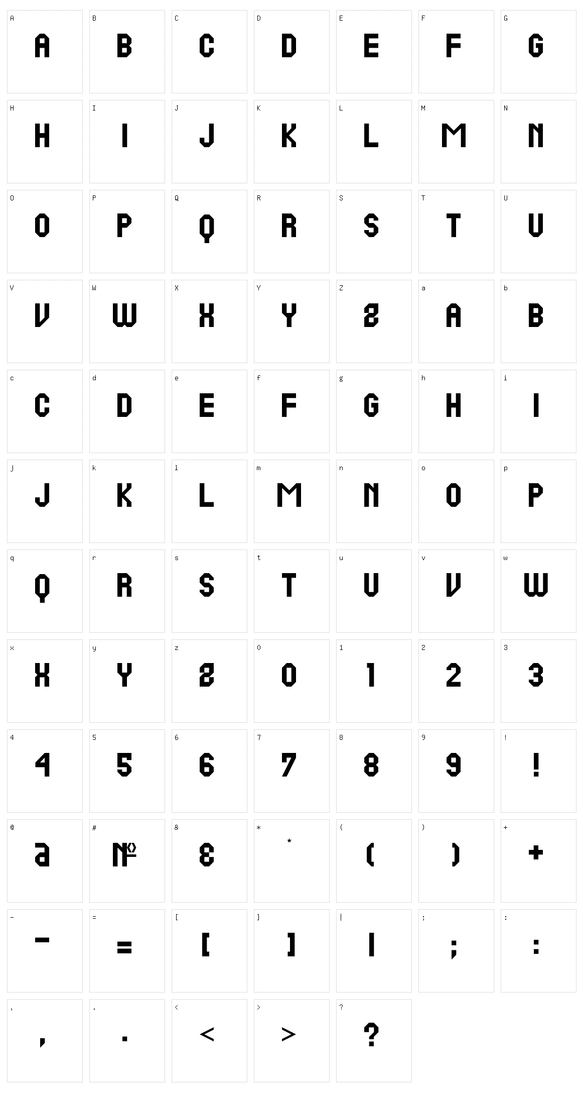 Pine RC Character Set