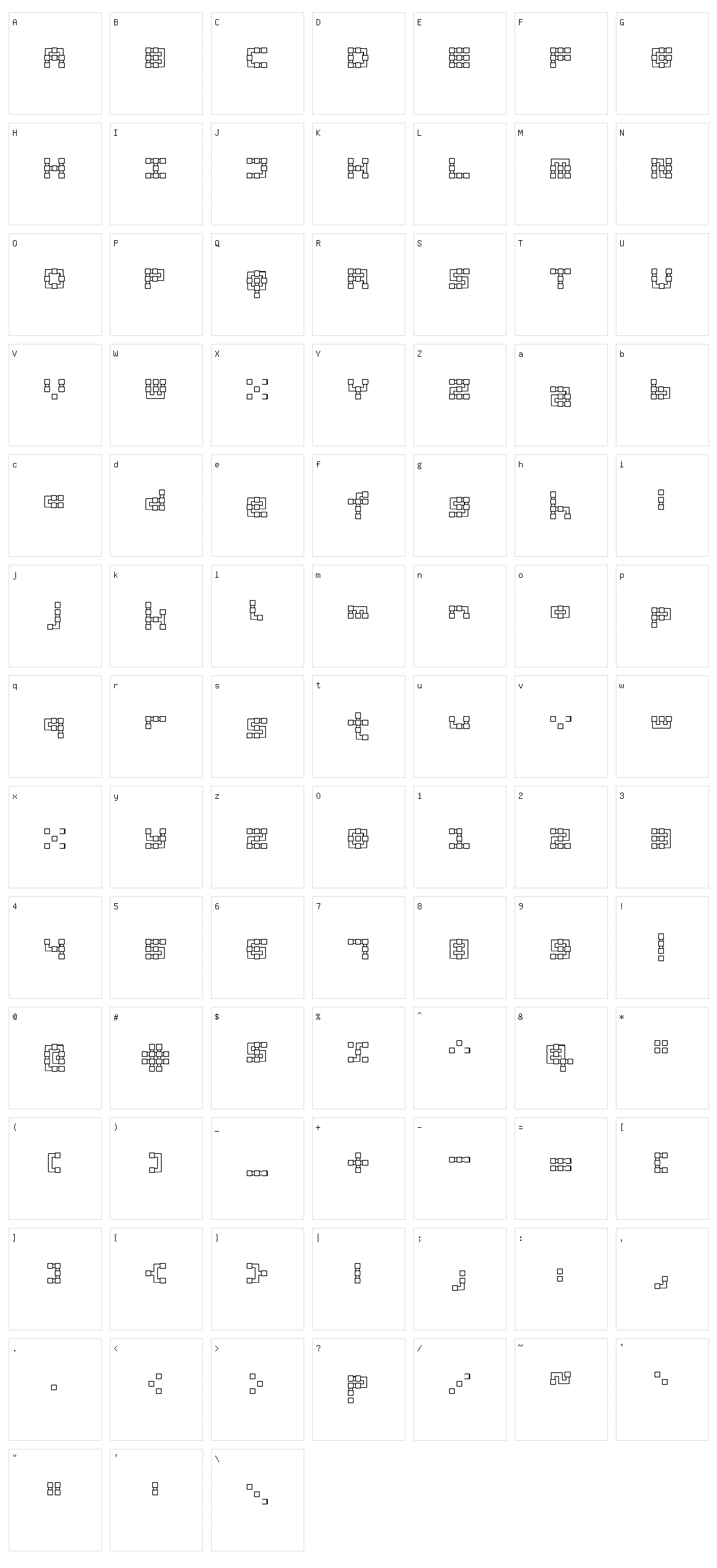 PipeSquare Rounded Character Set
