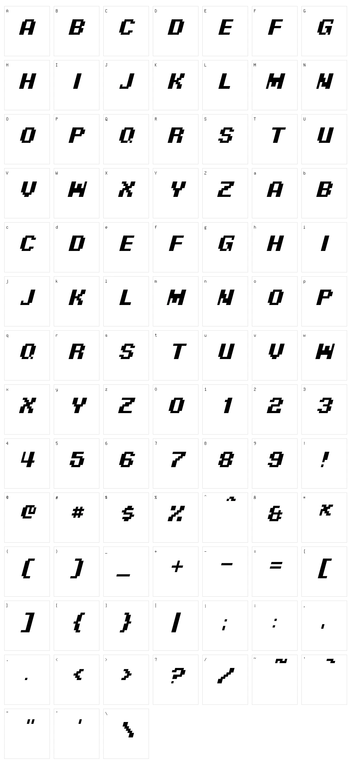 Pixel Digivolve Character Set
