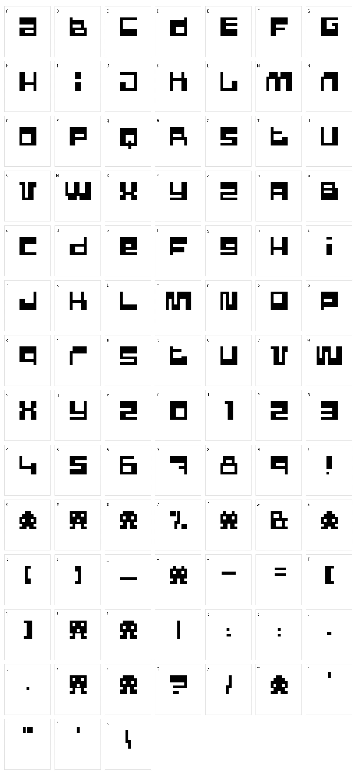 Pixel Power Character Set