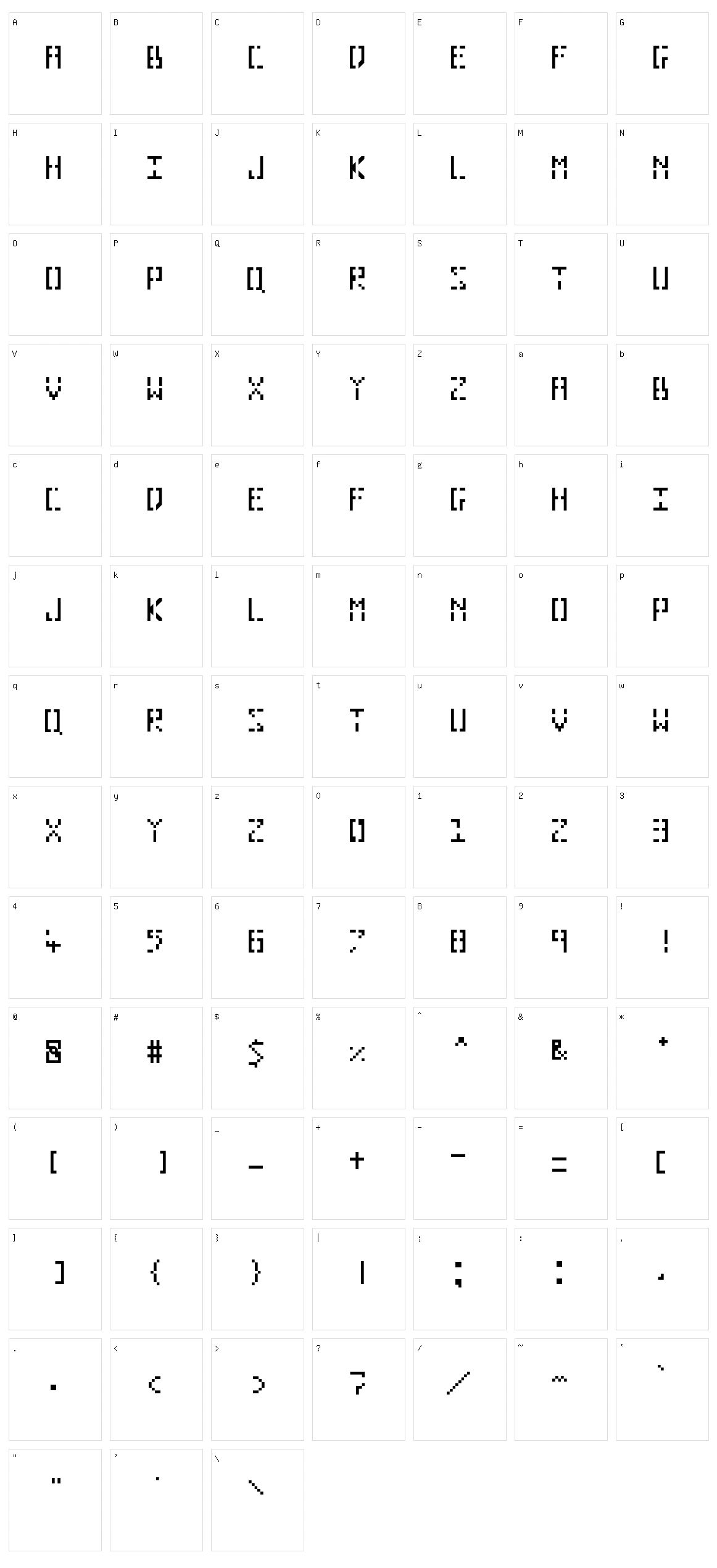 Pixelhole Character Set