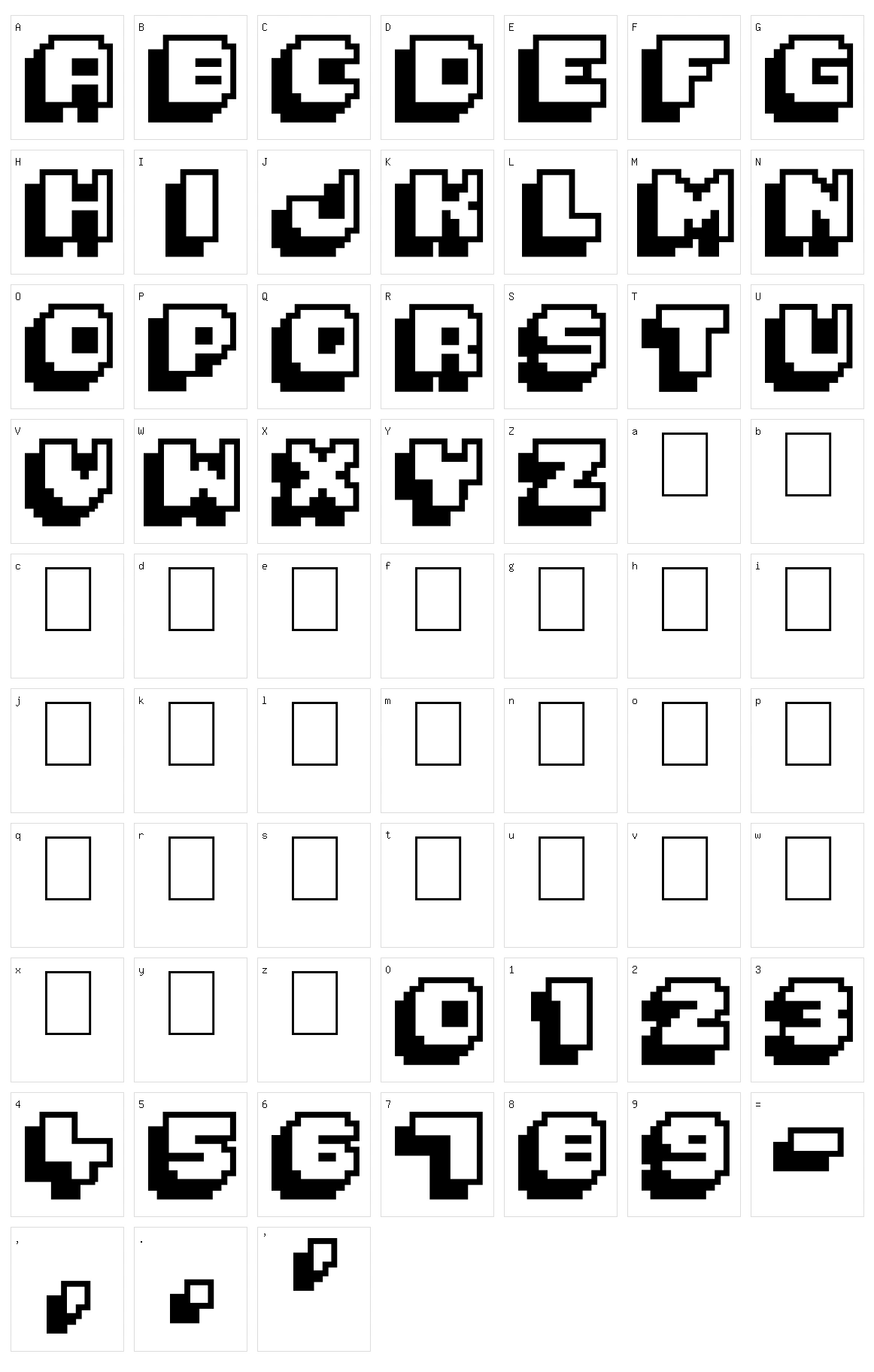 Pixelmania Character Set