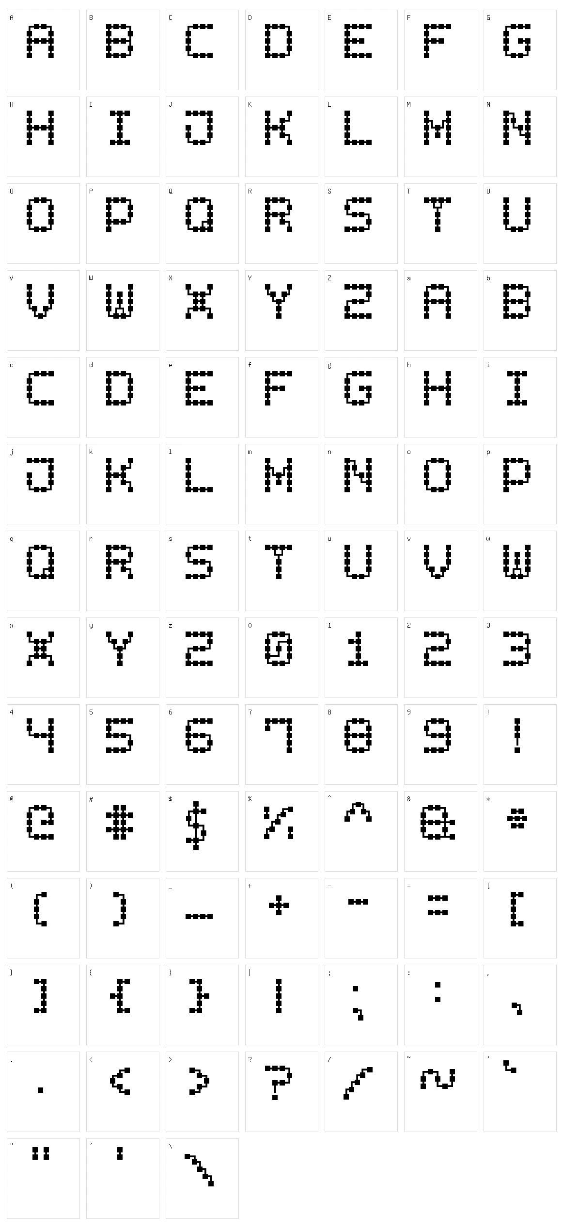 Printed Circuit Board-7 Character Set