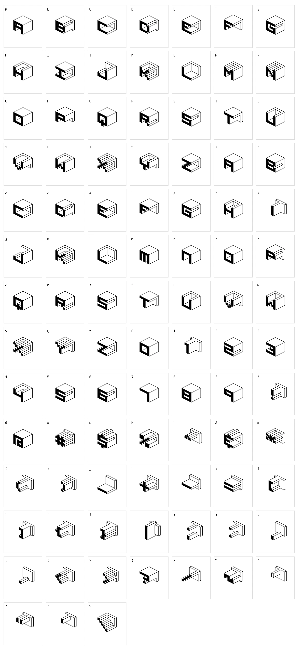 Qbicle Character Set
