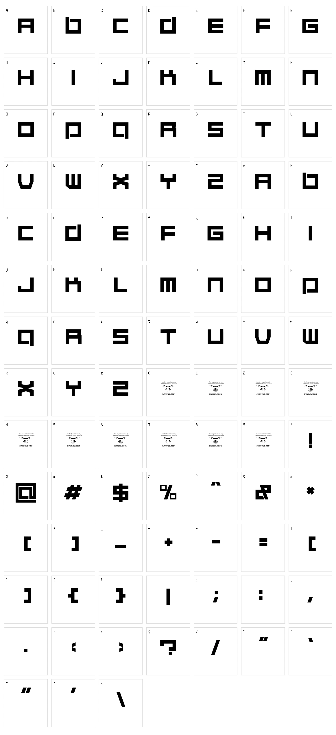 Quaalude hulk Character Set