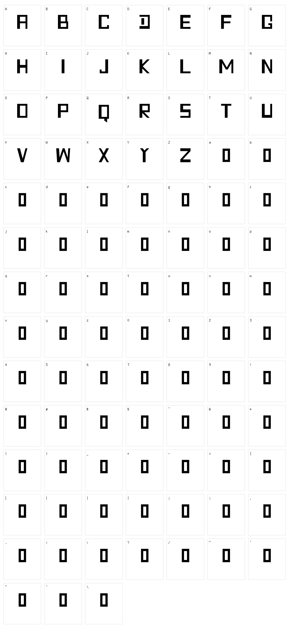 Quadratic Character Set