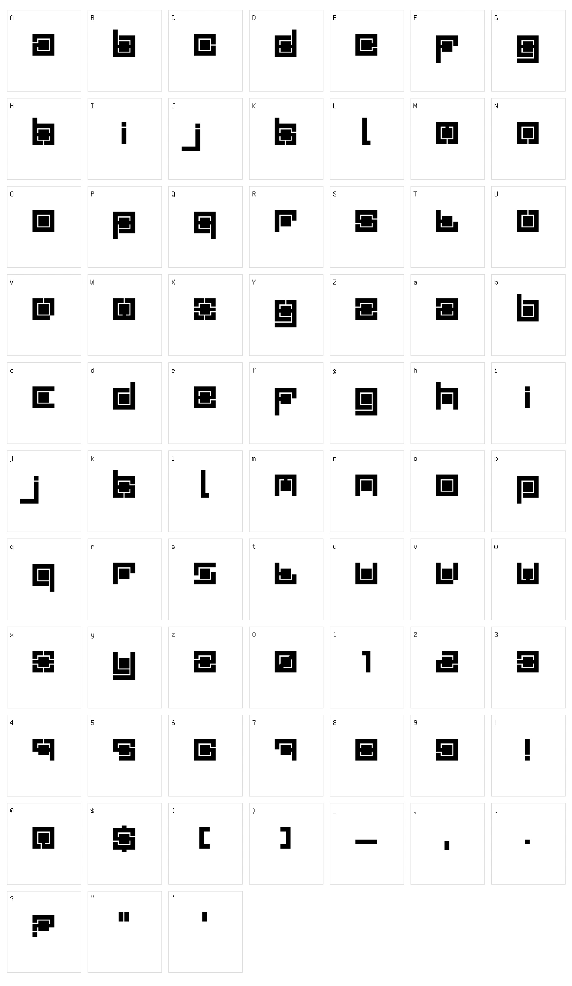Quadro Character Set