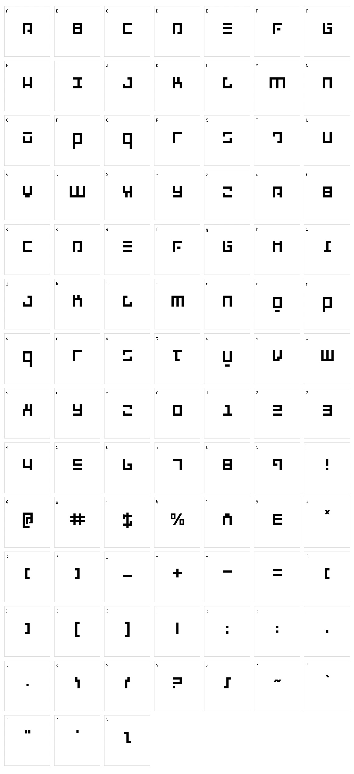 Repulsor Character Set