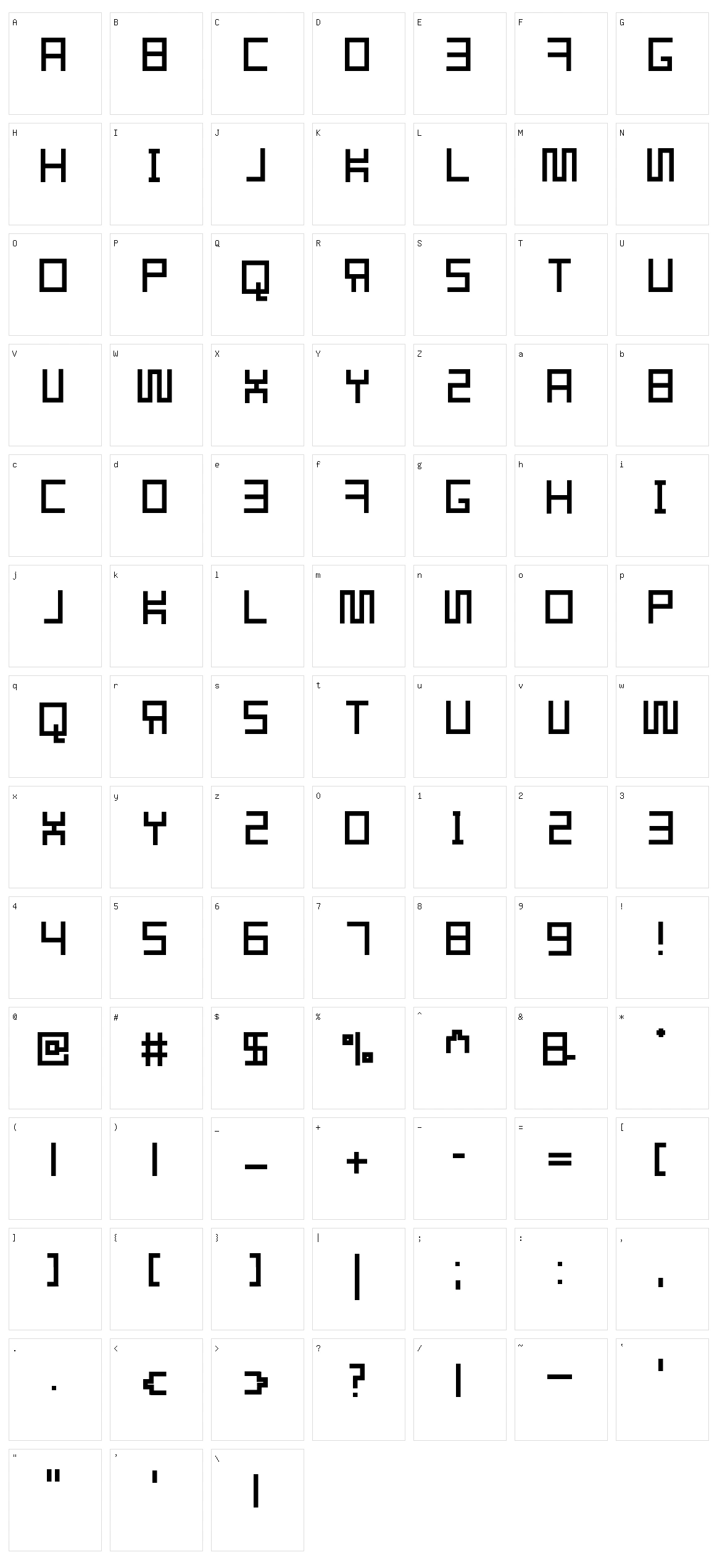 Resgare Character Set