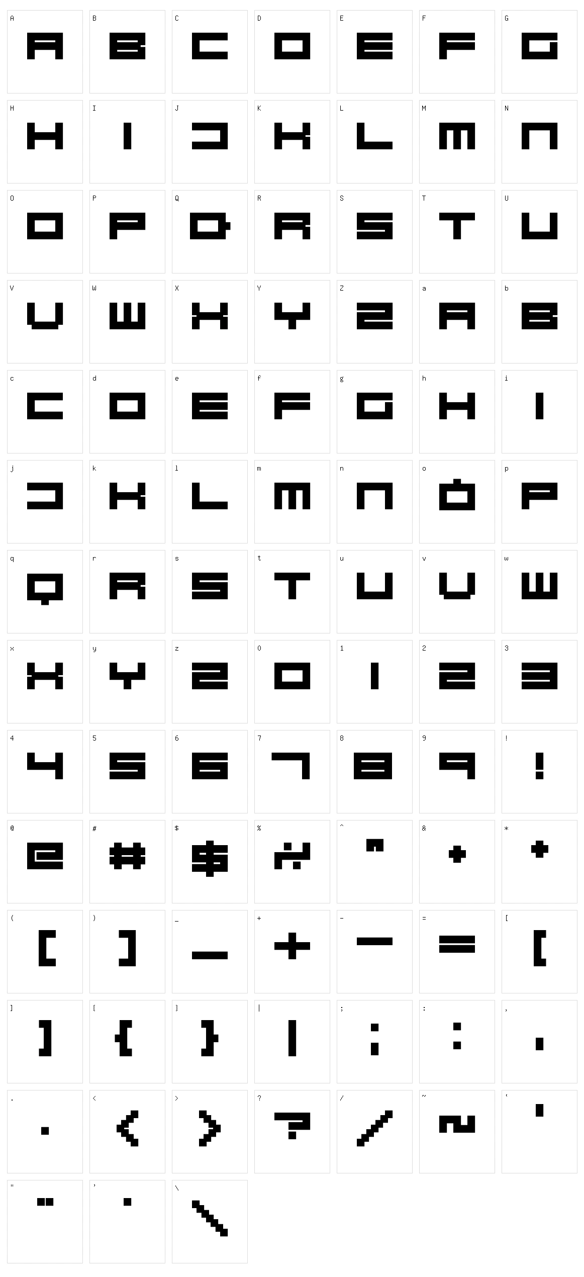 Robot Blocks Character Set