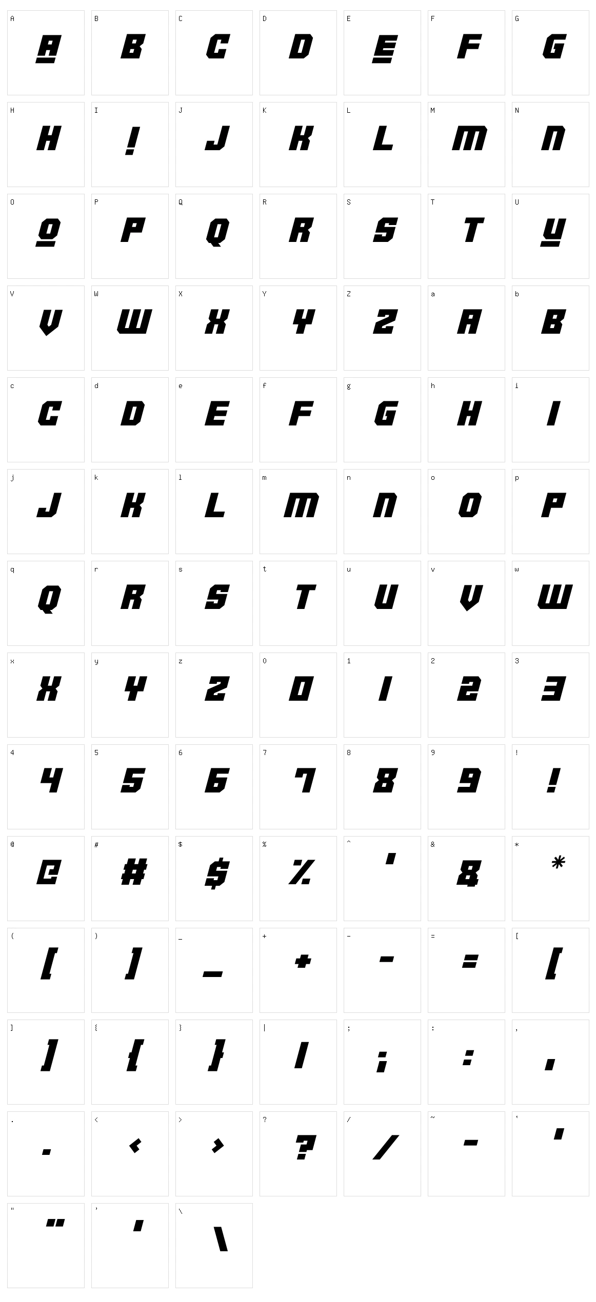 Robotronica Character Set