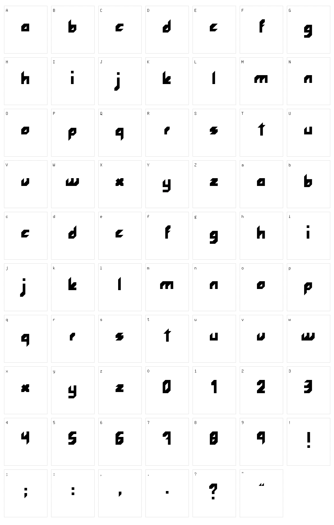 Rocketfont Character Set