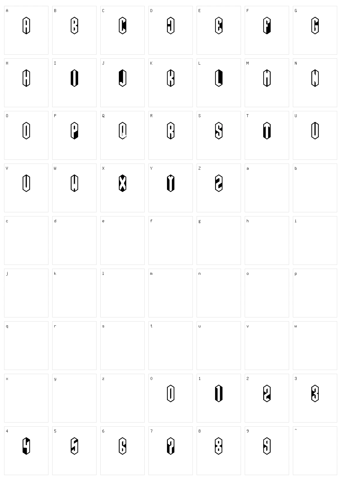 Romb Character Set