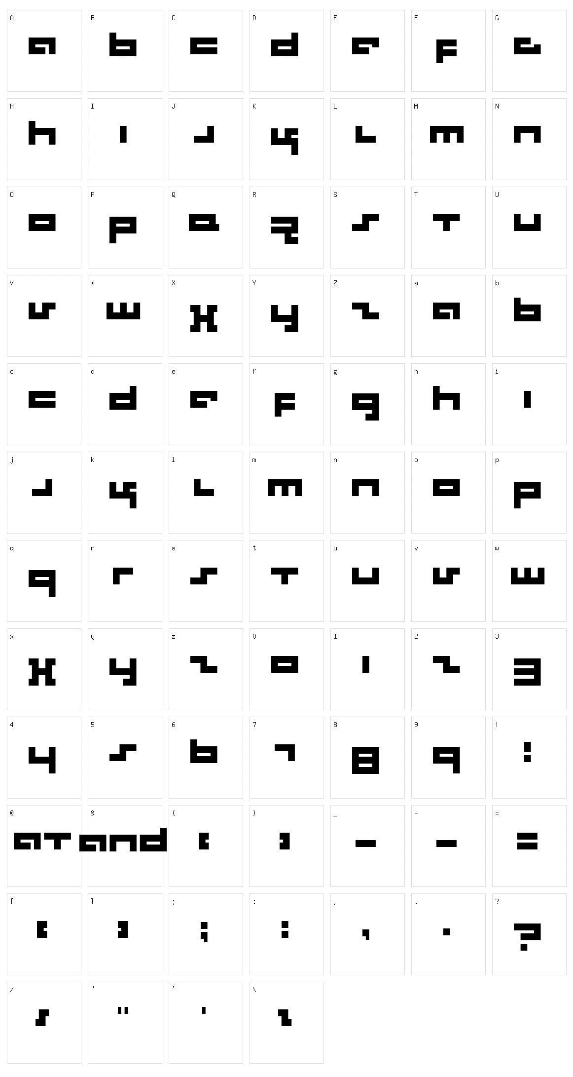 Rotek Character Set