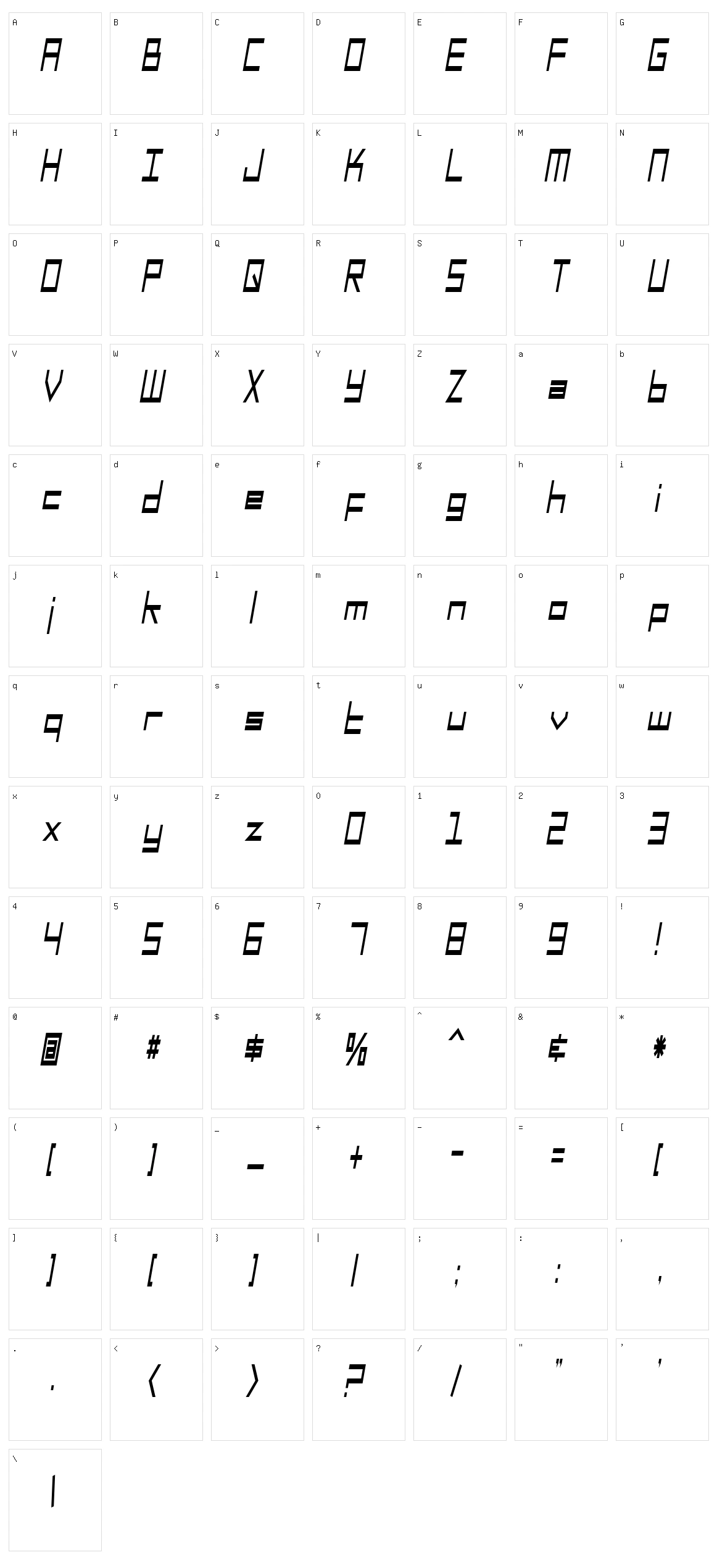 SF Square Head Character Set
