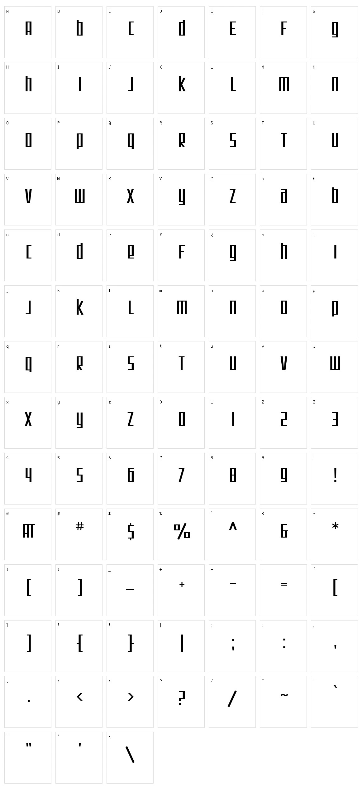SF Square Root Character Set