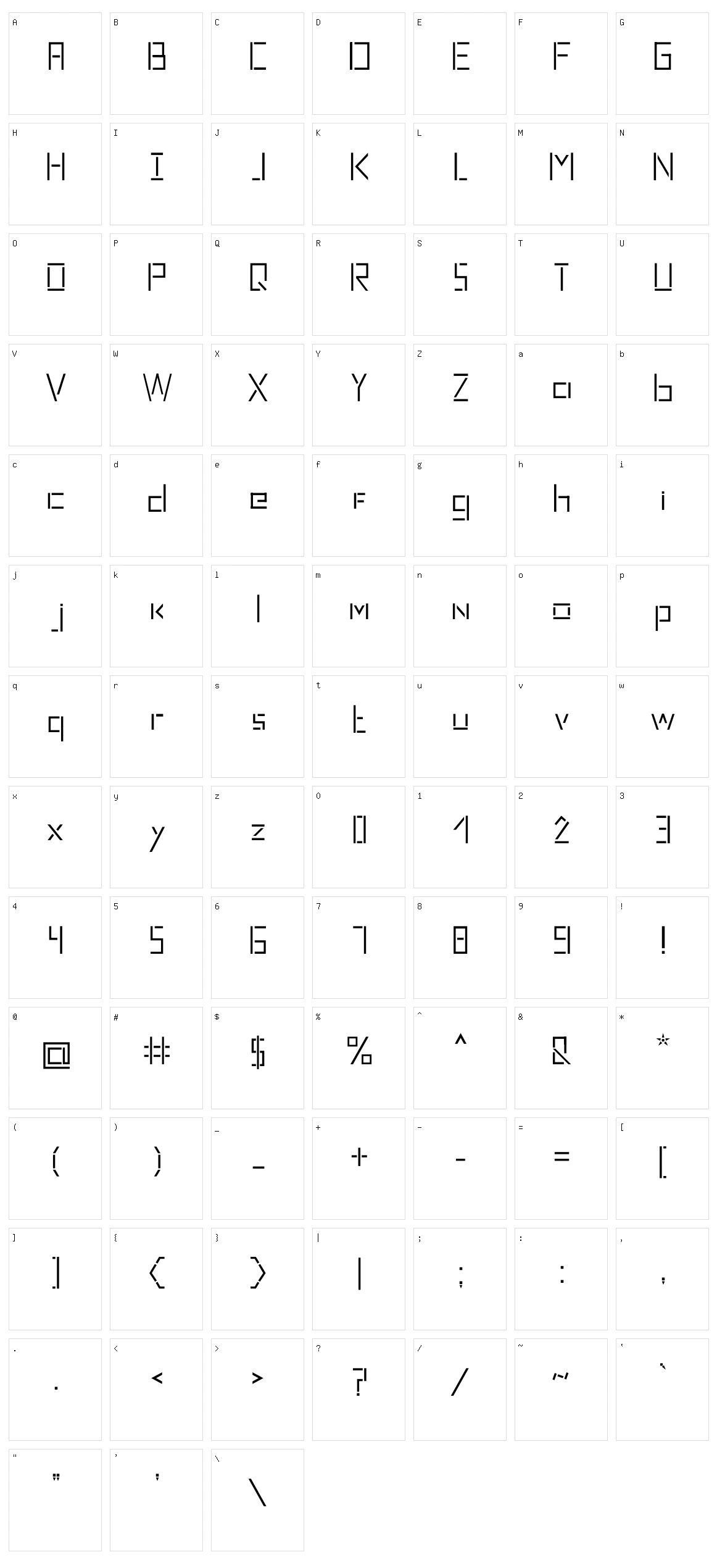 Sharp Cardinal Character Set