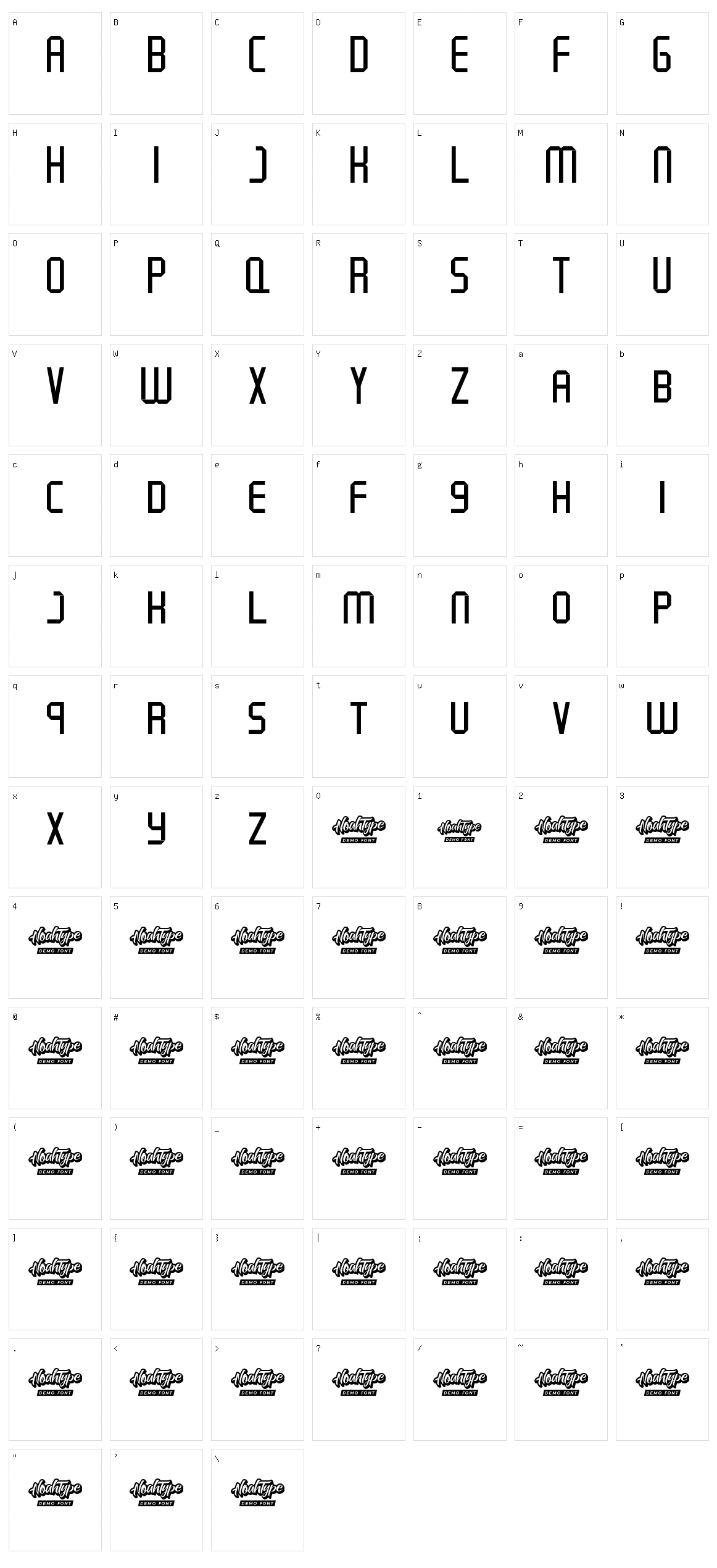 Shut Down Character Set