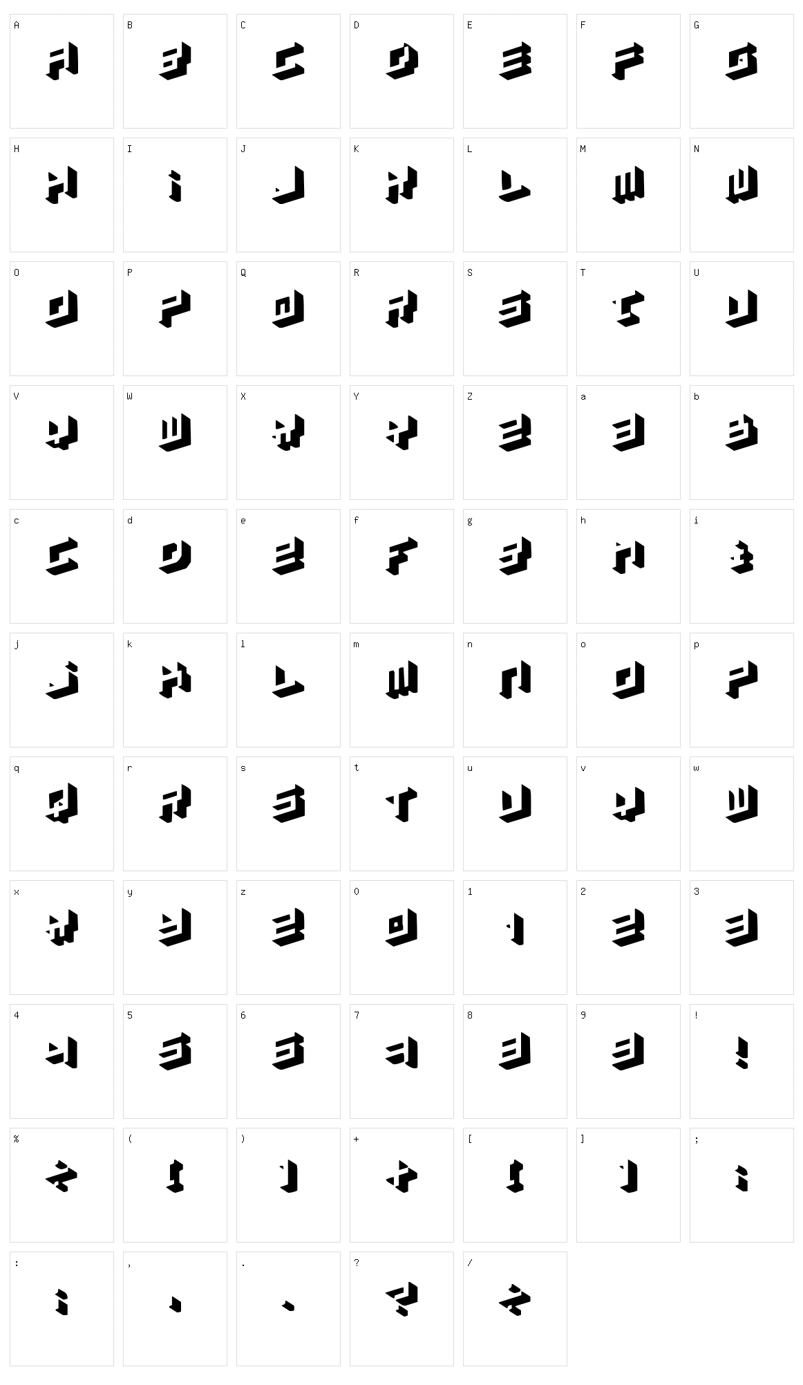 Simpletype Character Set